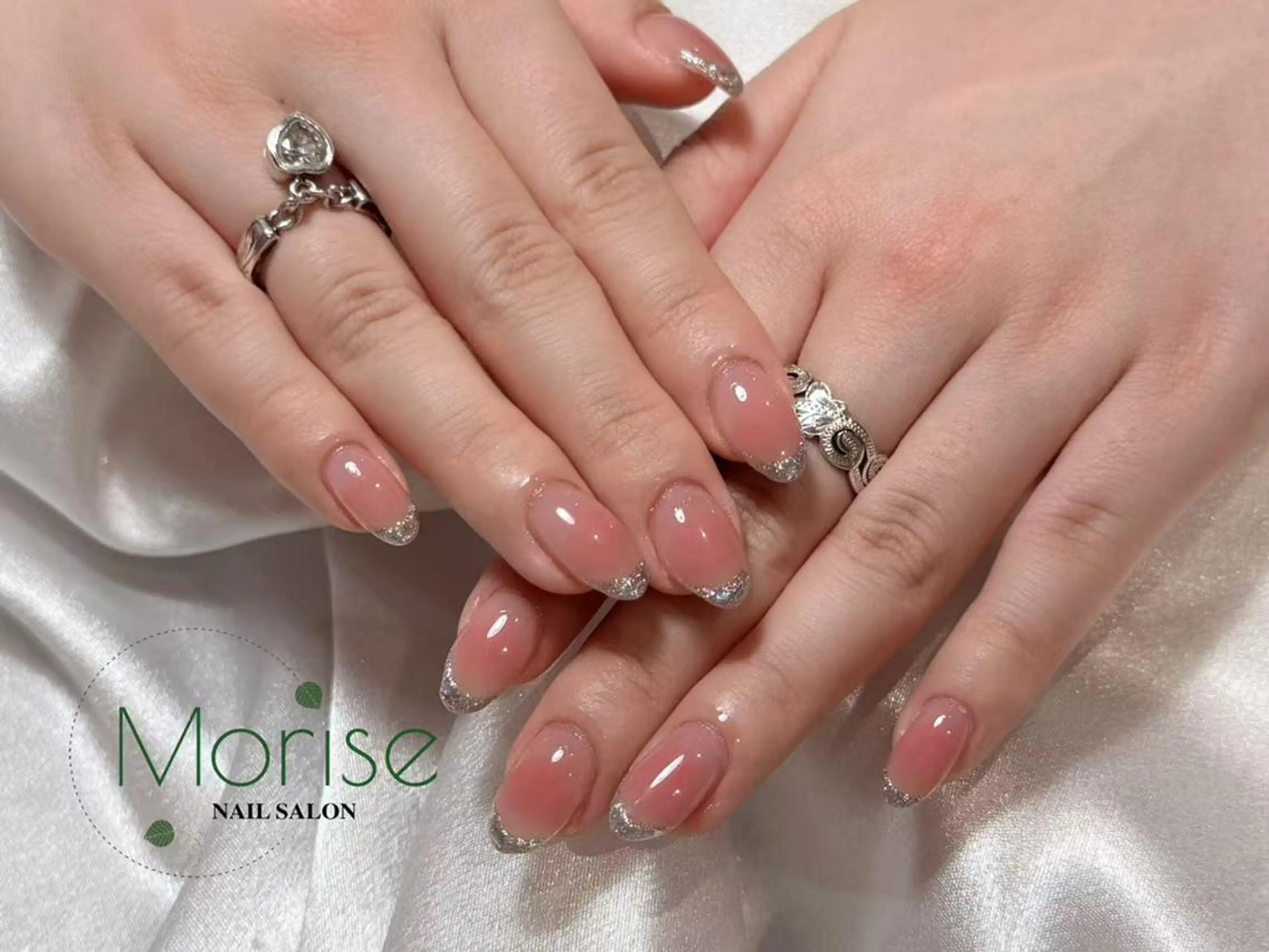 ネイル 長さ出し フレンチネイル ジェルネイル ガラスフレンチ 韓国ネイル MoriseNail 表参道 Ninaになのネイルデザイン