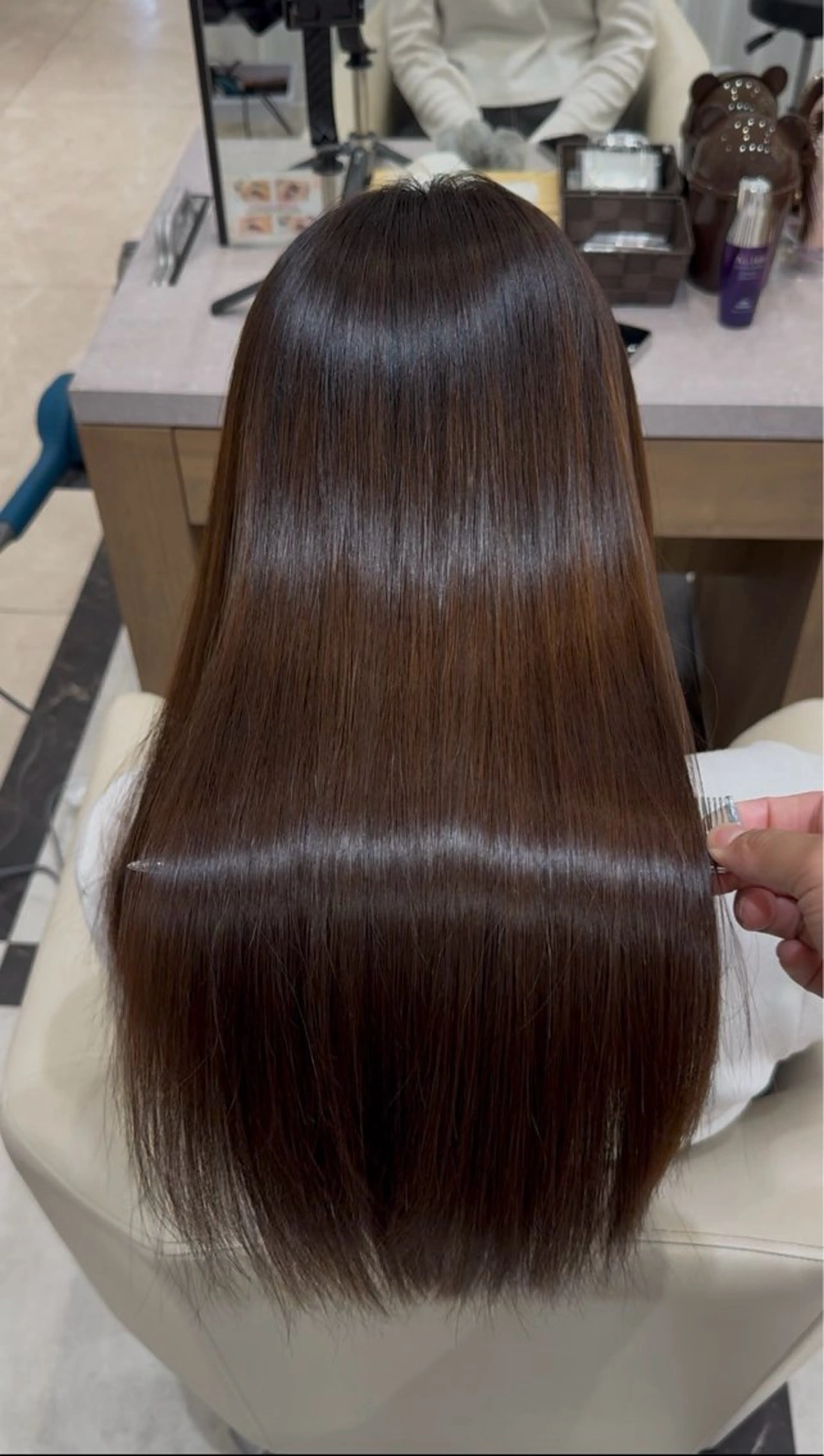 ロング 縮毛矯正 トリートメント 田中俊　縮毛矯正 髪質改善のヘアスタイル