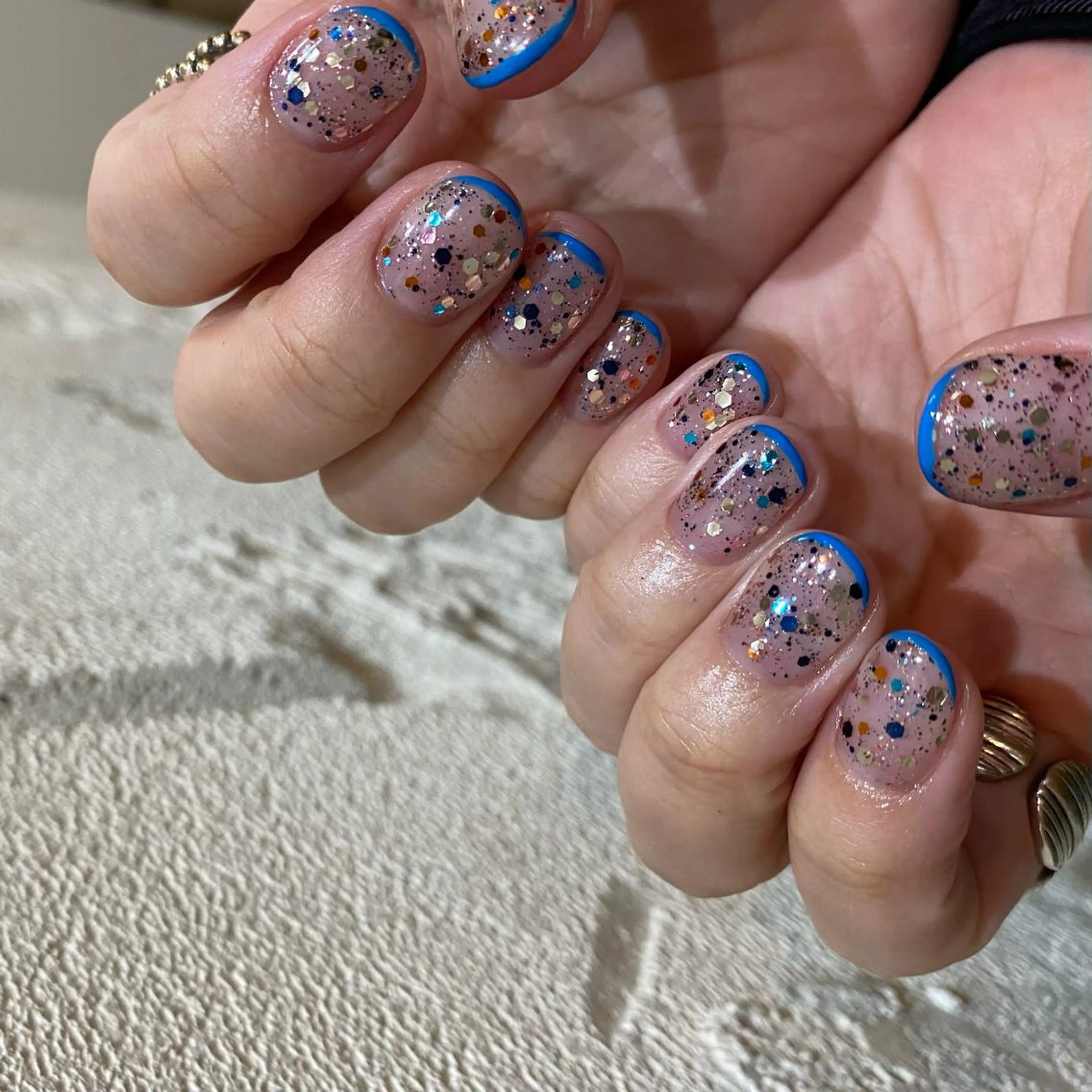 ネイル フレンチネイル ラメ(グリッター) 栗林 実莉のネイルデザイン