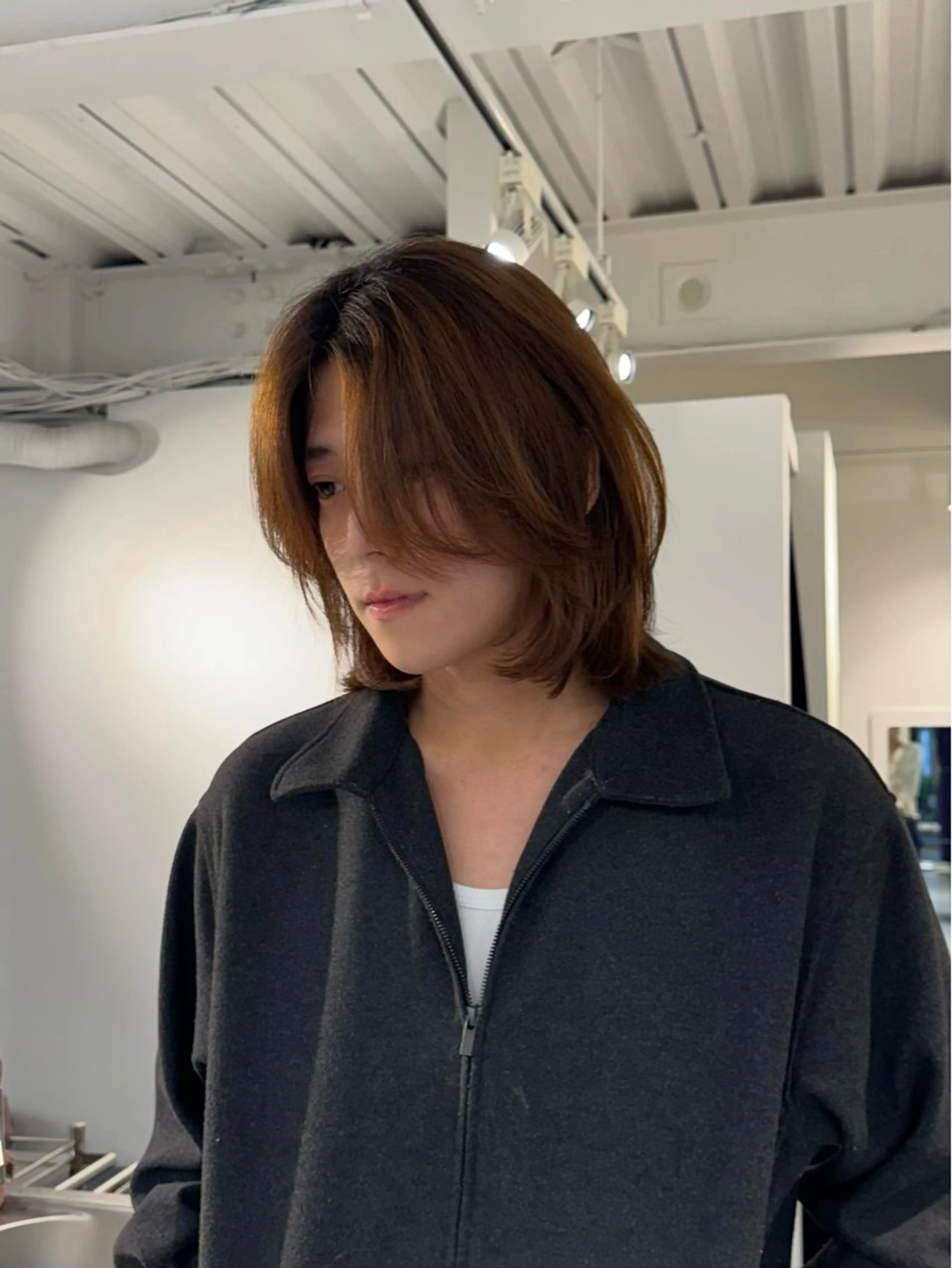 ミディアム パーマ メンズ カット パーマ ワンカールで盛れる レイヤー🎀Macoのヘアスタイル