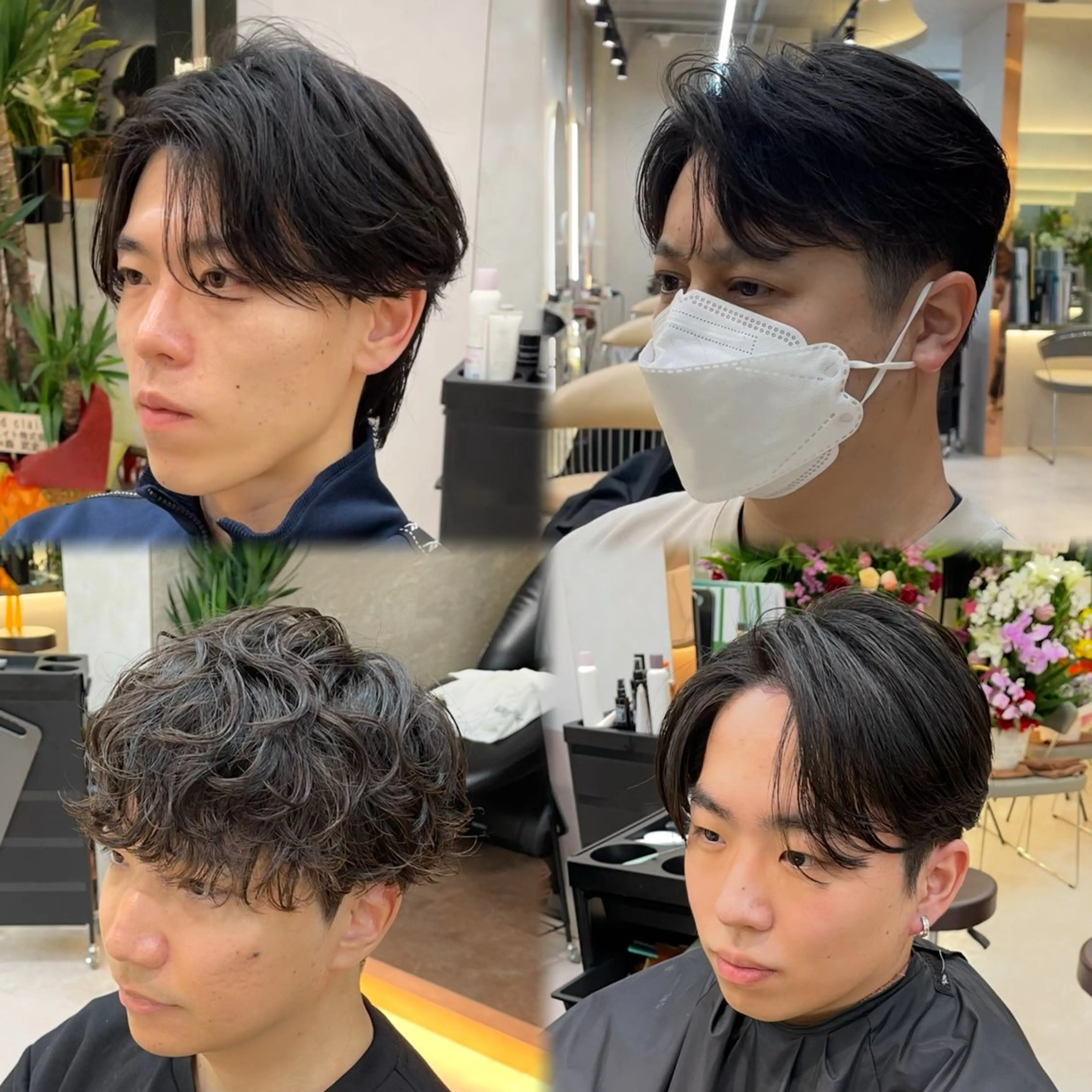 ミディアム ミディアムパーマ カット ヘアカラー 宍戸 崇人のヘアスタイル