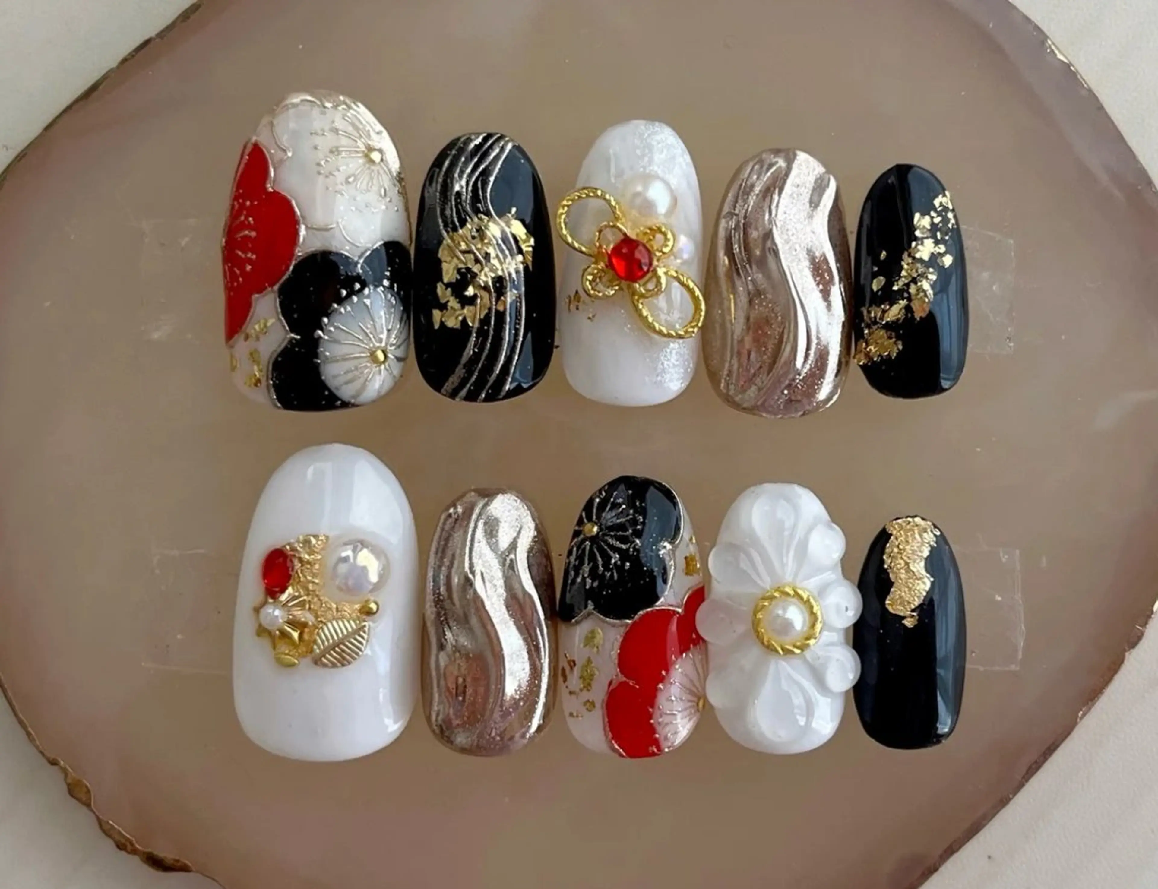 ネイル アートネイル チークネイル 成人式 長さ出し フレンチネイル YK Beauty Salonのマツエク・マツパデザイン