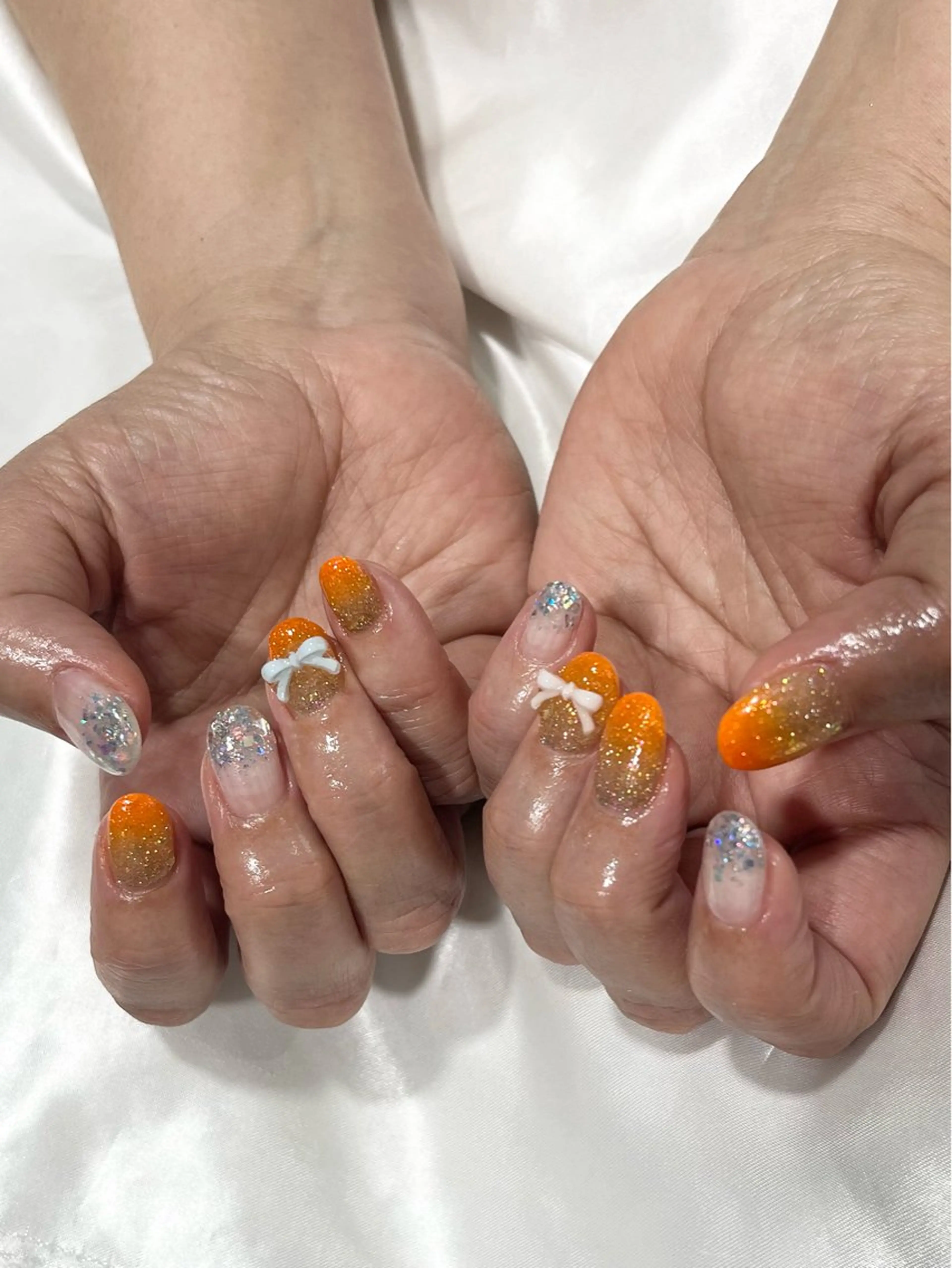 ネイル オレンジ ハンドネイル フットネイル nailsister ただのネイルデザイン