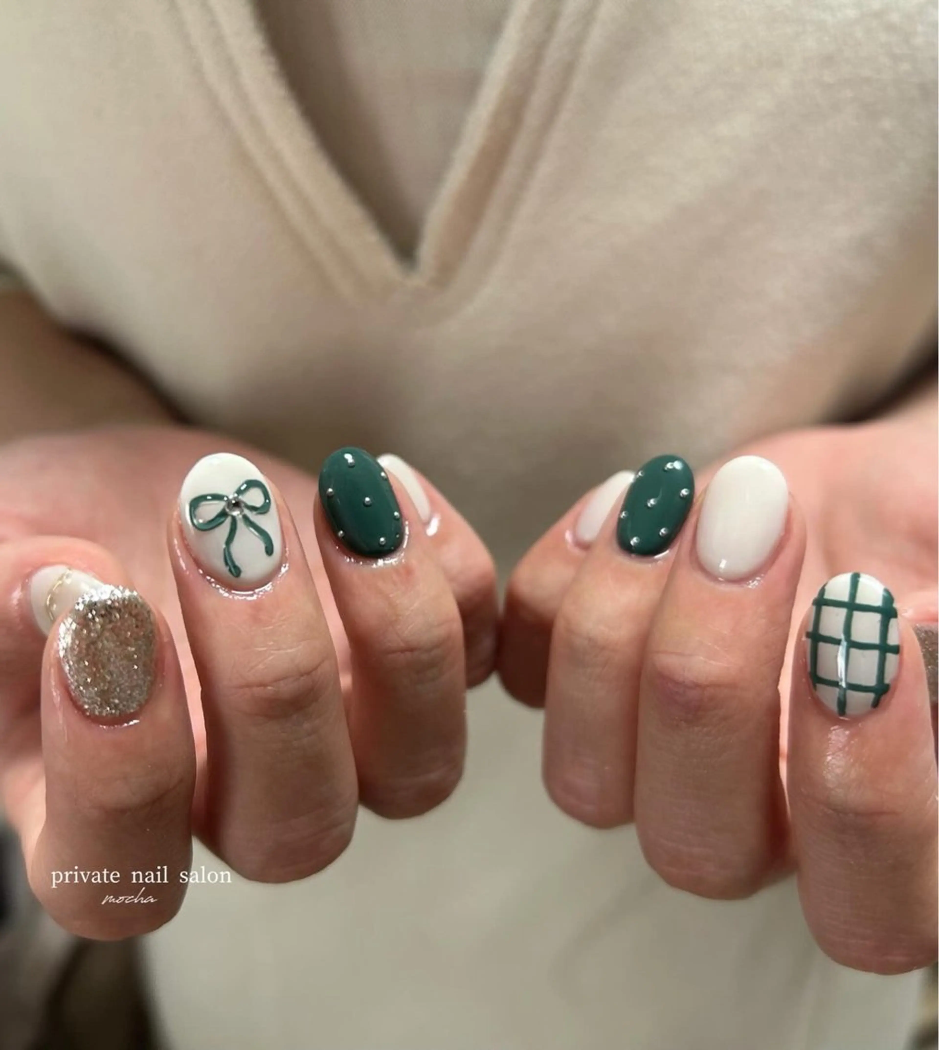 ネイル カジュアル フレンチネイル マグネットネイル ミラーネイル ニュアンスネイル ハンドネイル mocha nailのネイルデザイン