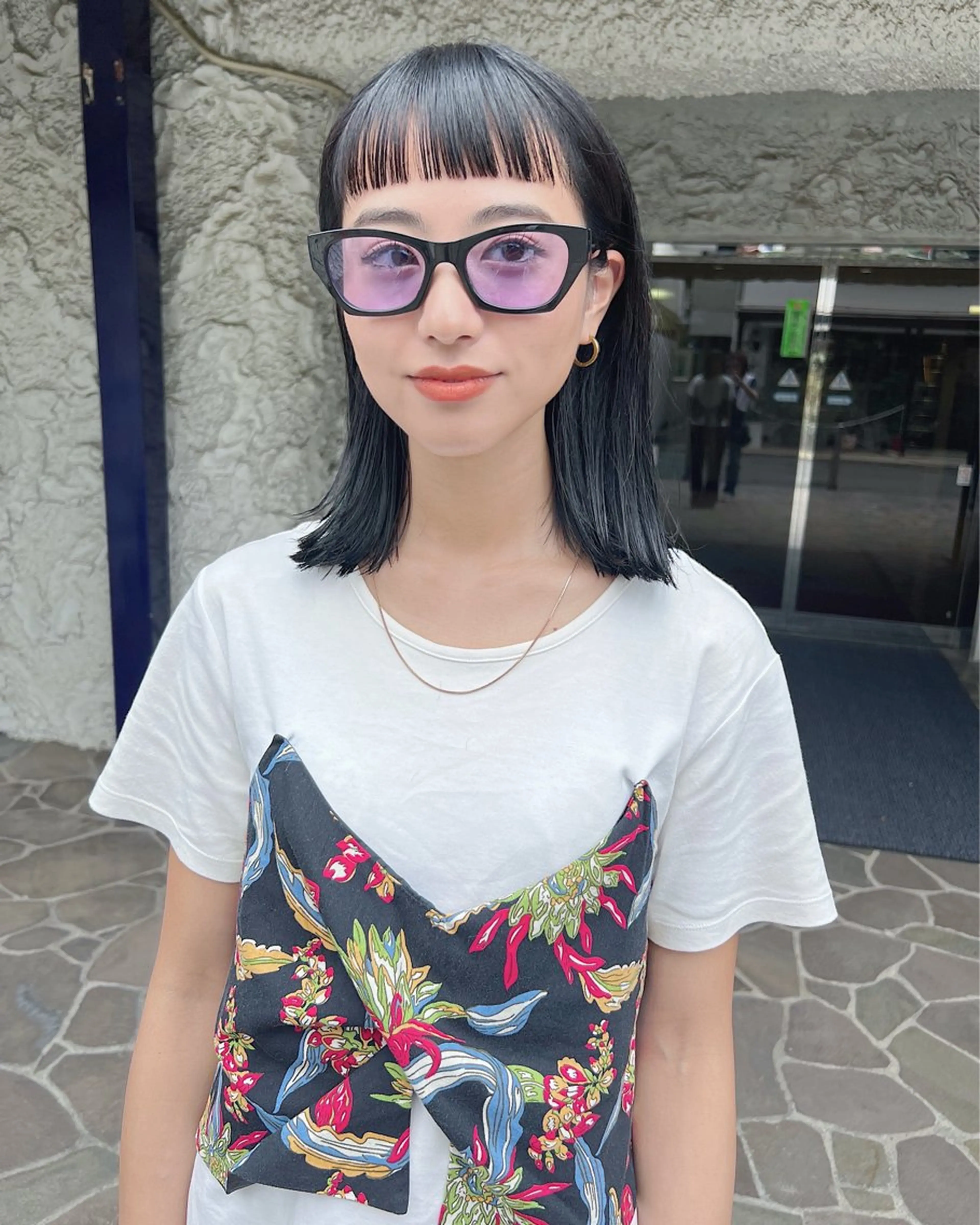 ミディアム カット ヘアカラー ボブ/透明感カラー Fukaのヘアスタイル