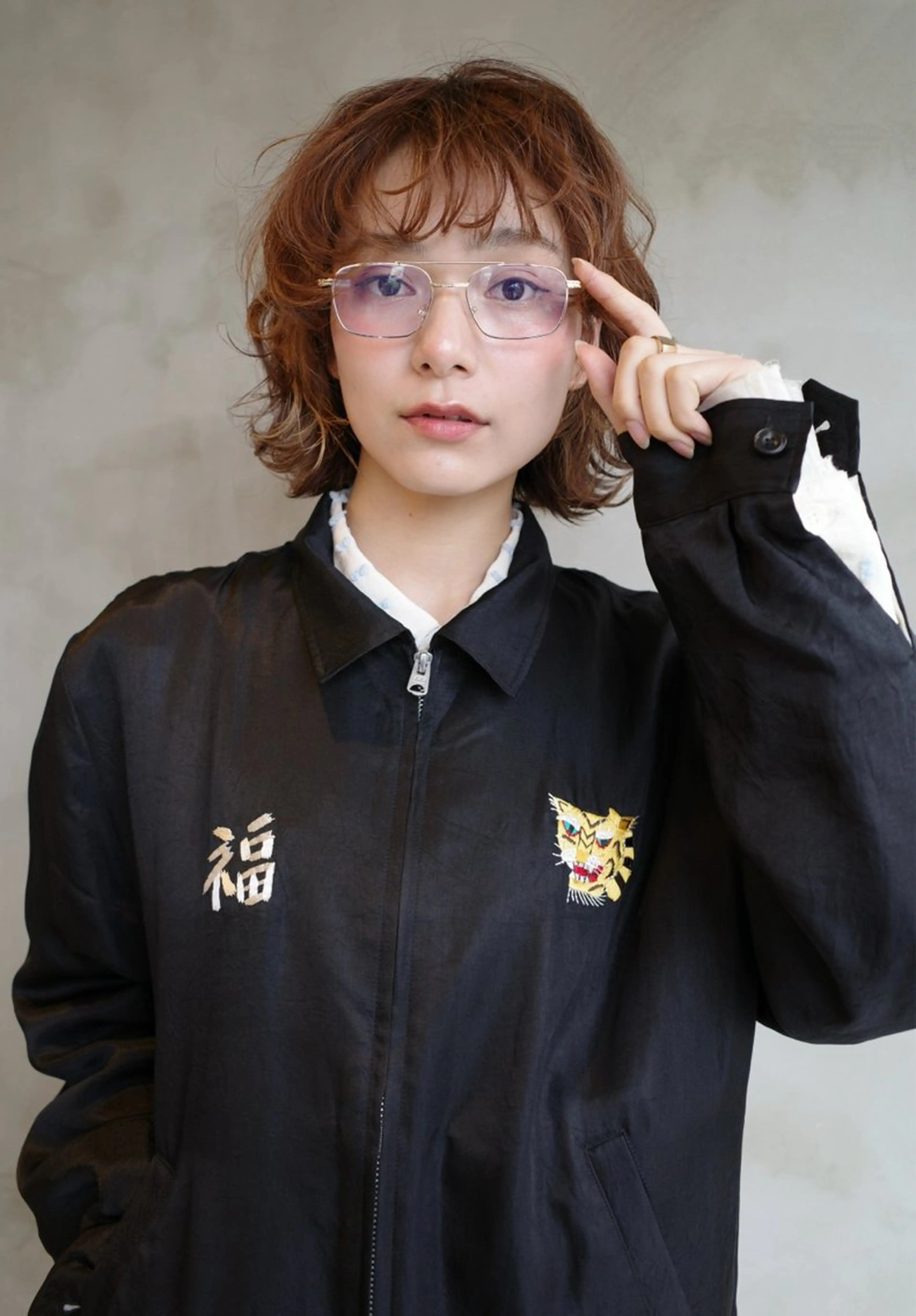 ミディアム カラー パーマ 山田 裕介のヘアスタイル