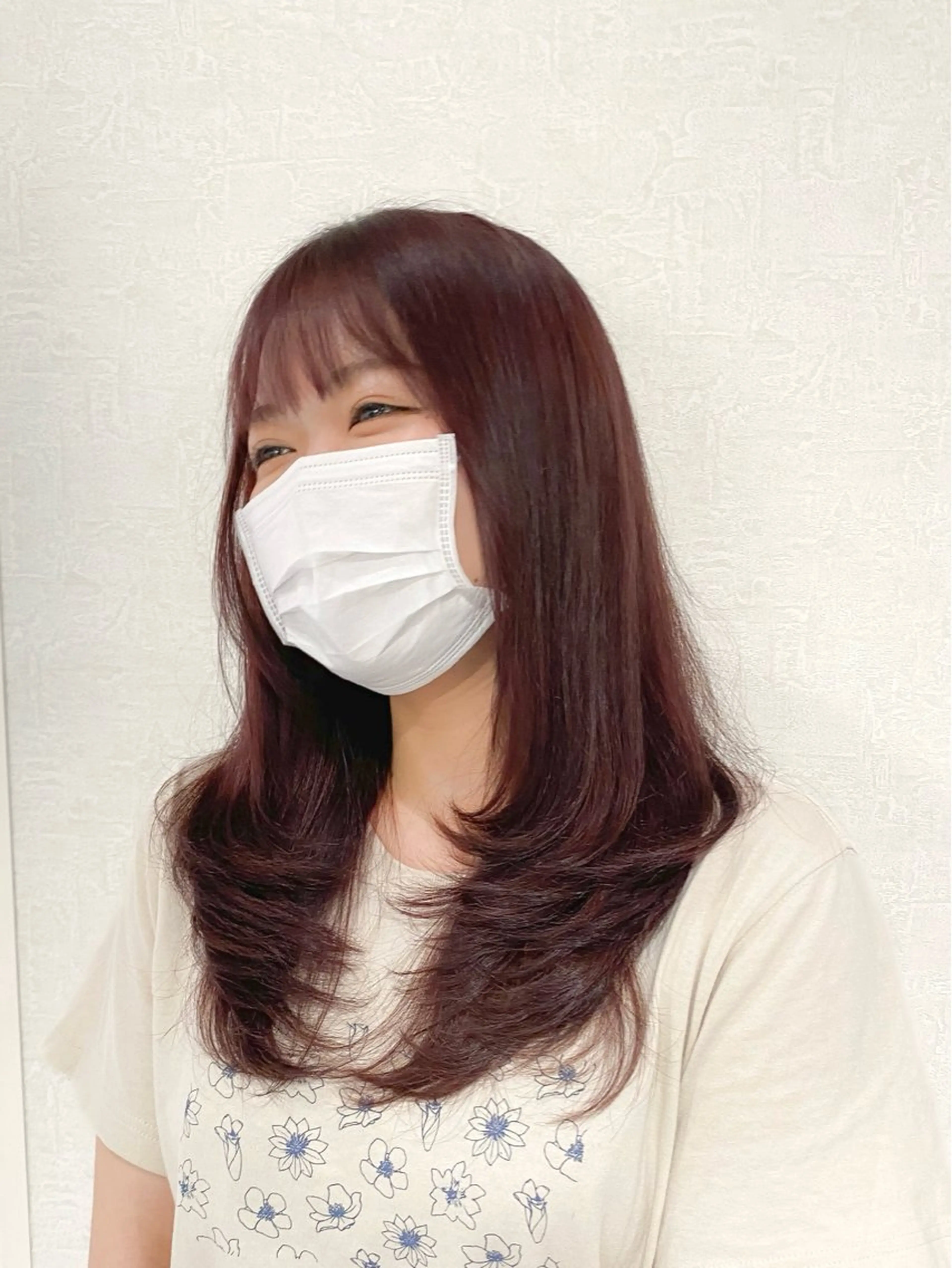 セミロング カラー ピンクカラー レイヤーカット カット 三宅健太/レイヤー/ ボブ/透明感カラーのヘアスタイル