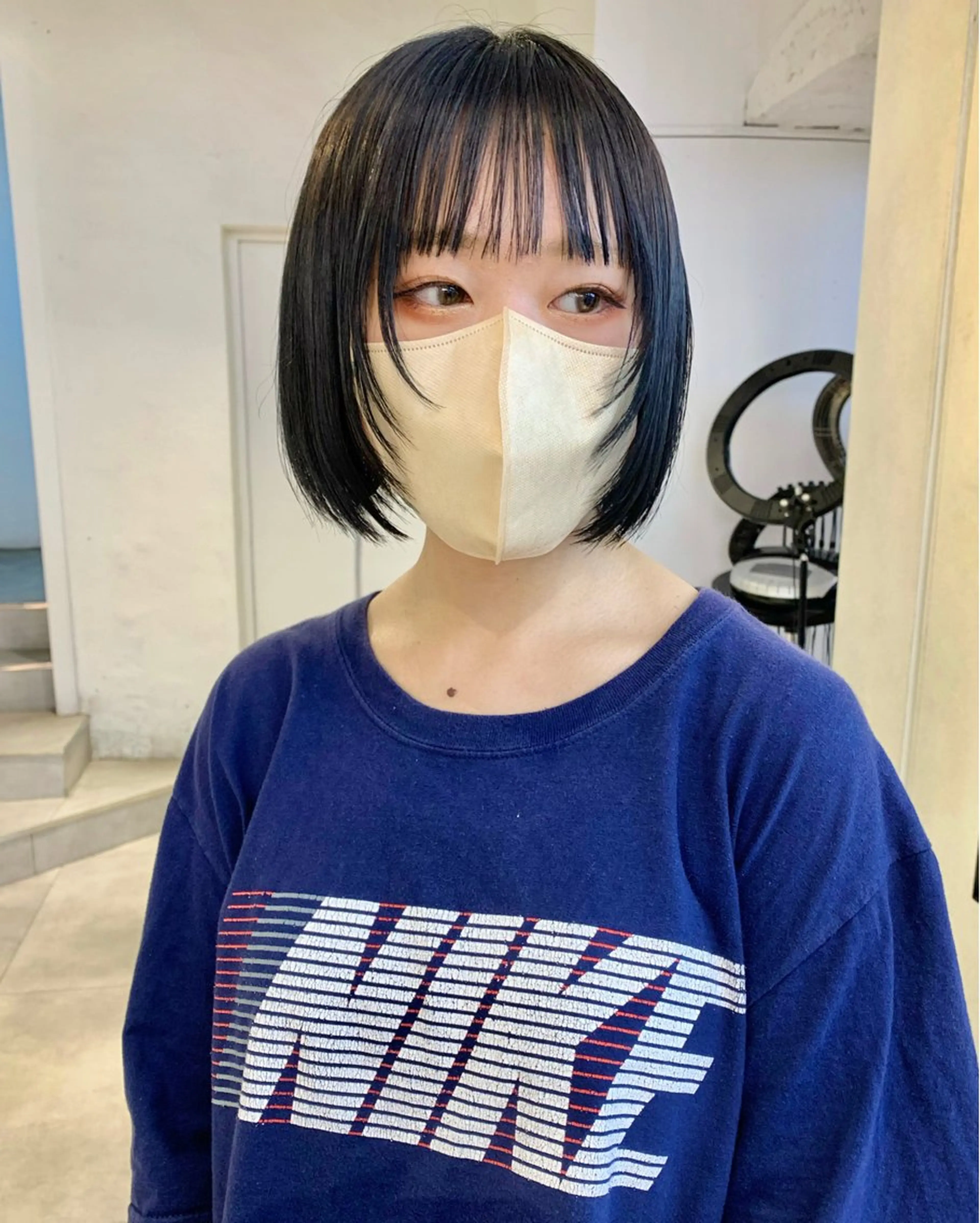 ショート カラー 顔まわりレイヤー 顔周りカット レイヤーカット カット Kureha/ネイル トレンドヘアのマツエク・マツパデザイン