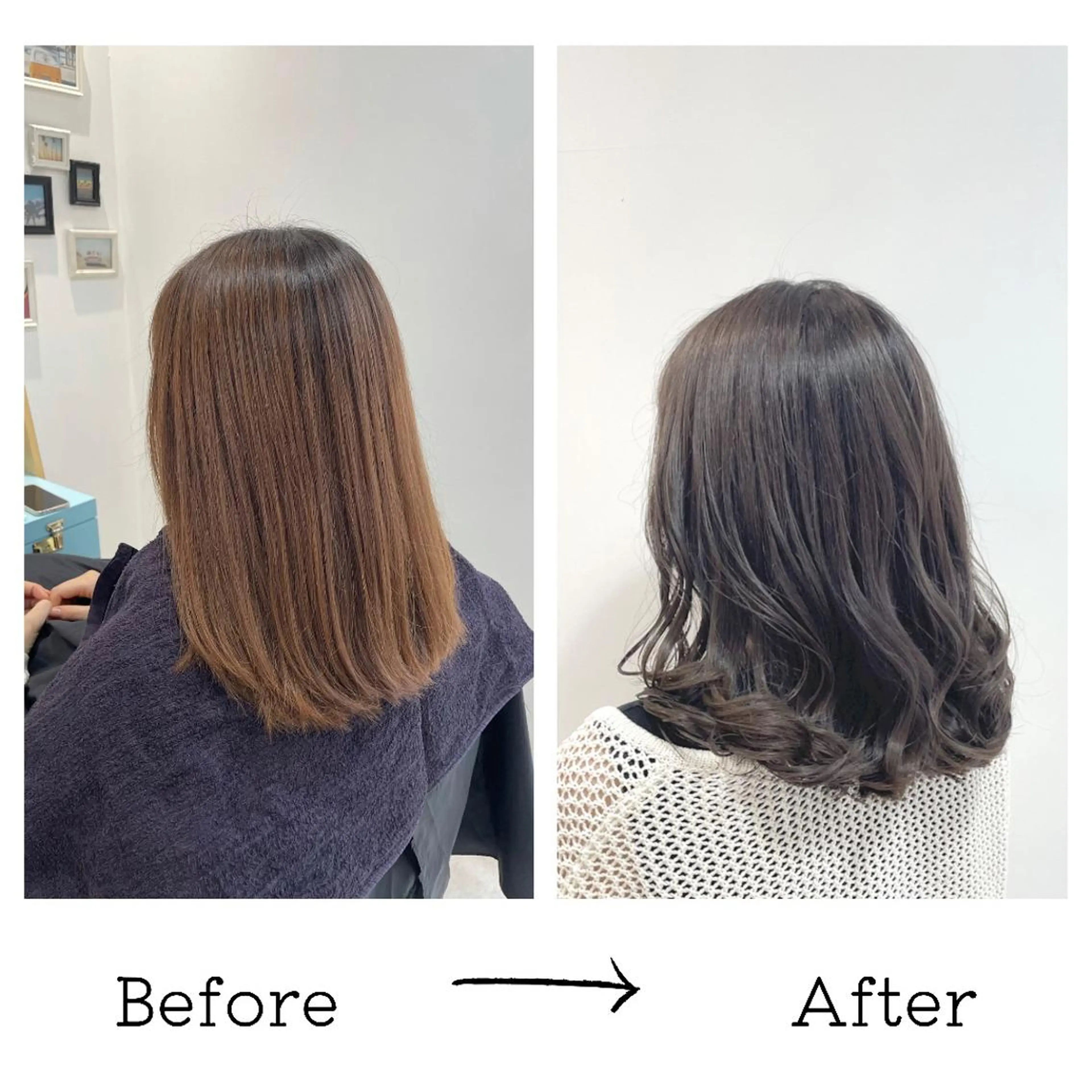 ミディアム カラー 似合わせカット 💫小顔カット TAROのヘアスタイル