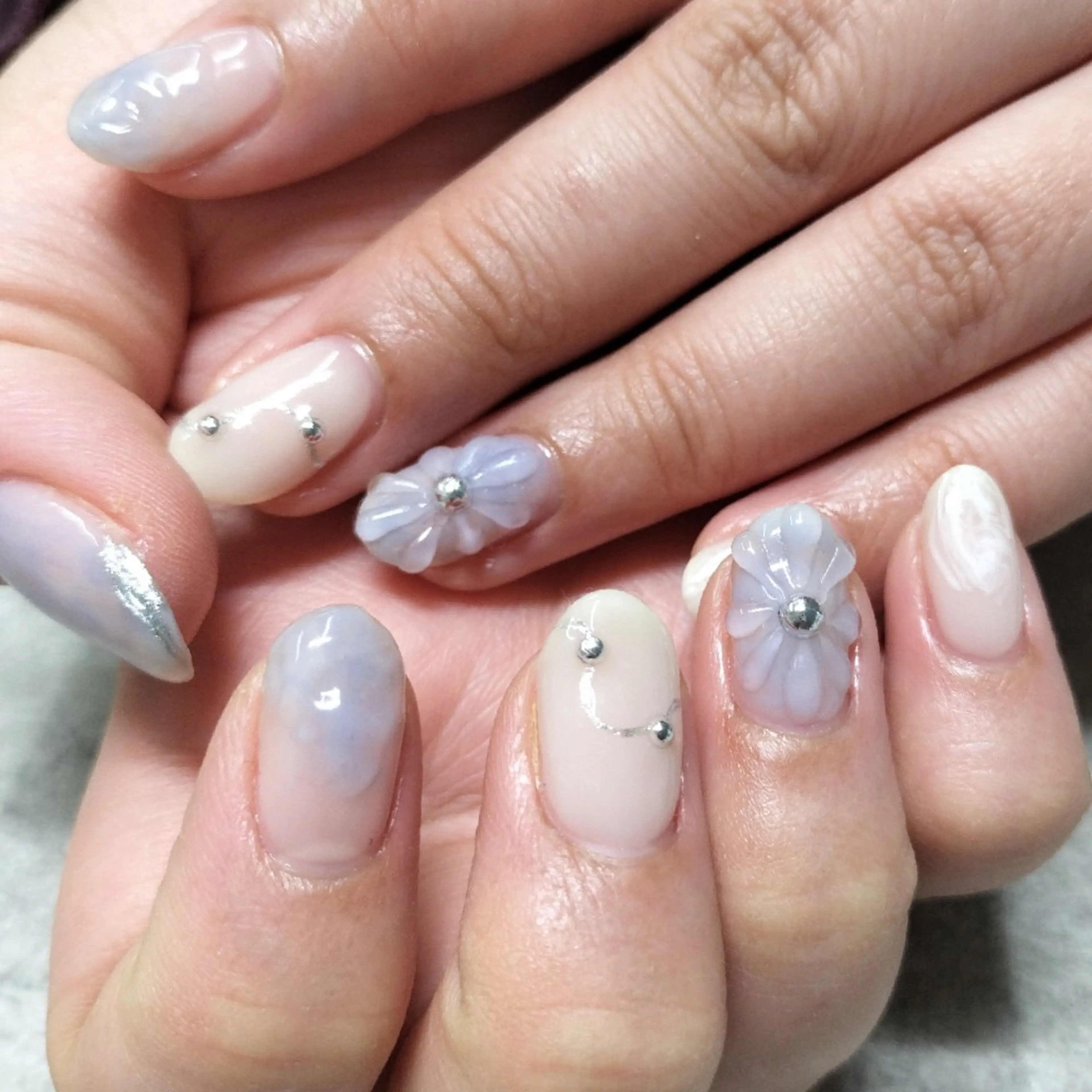 ネイル ぷっくりネイル ハンドネイル She by M【シーバイエム】パラジェル/ニュアンスネイル所属・She by M. Ryoukaのネイルデザイン