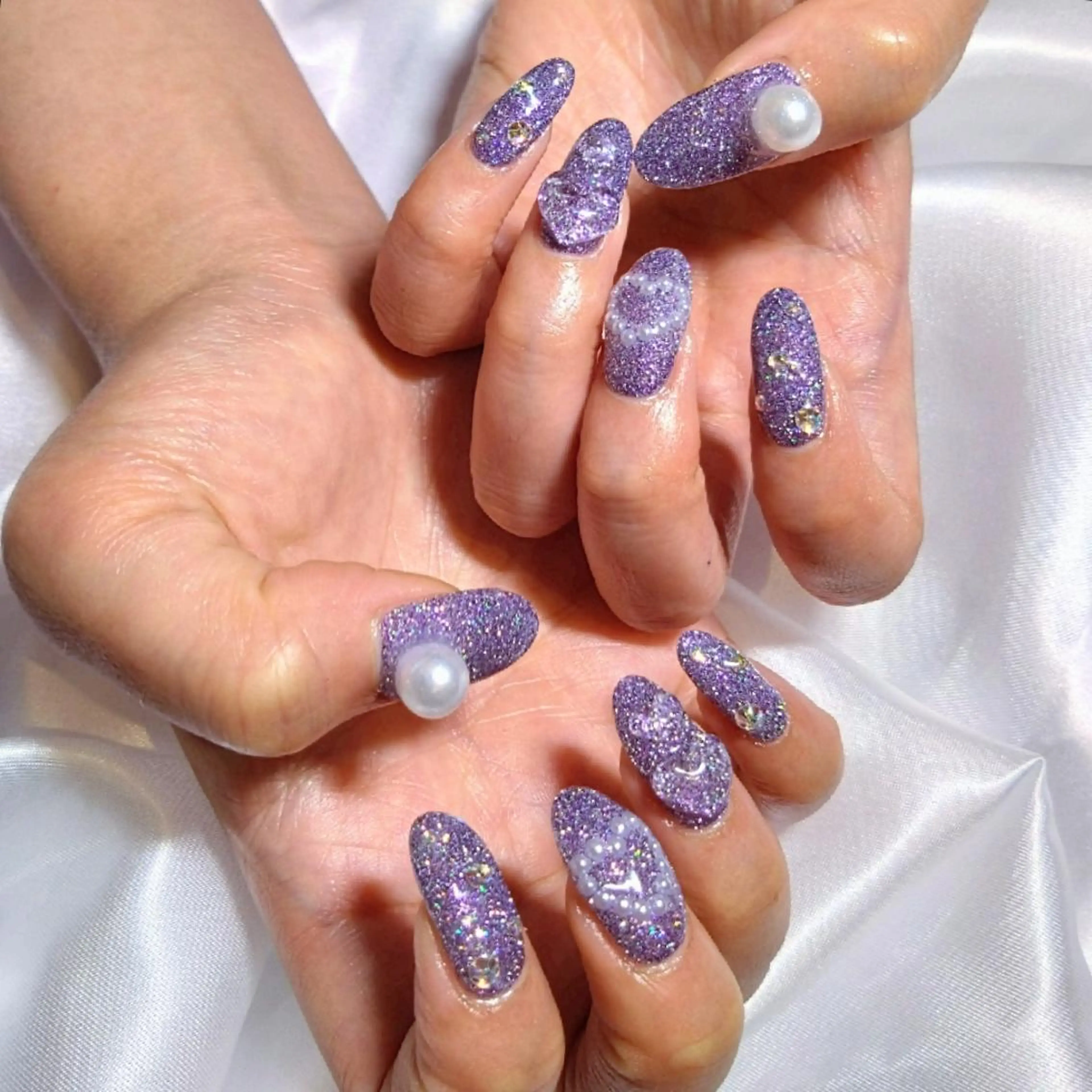 ネイル フラッシュネイル ハート 持ち込み ハンドネイル Nail salon LEVALOレヴァロのネイルデザイン