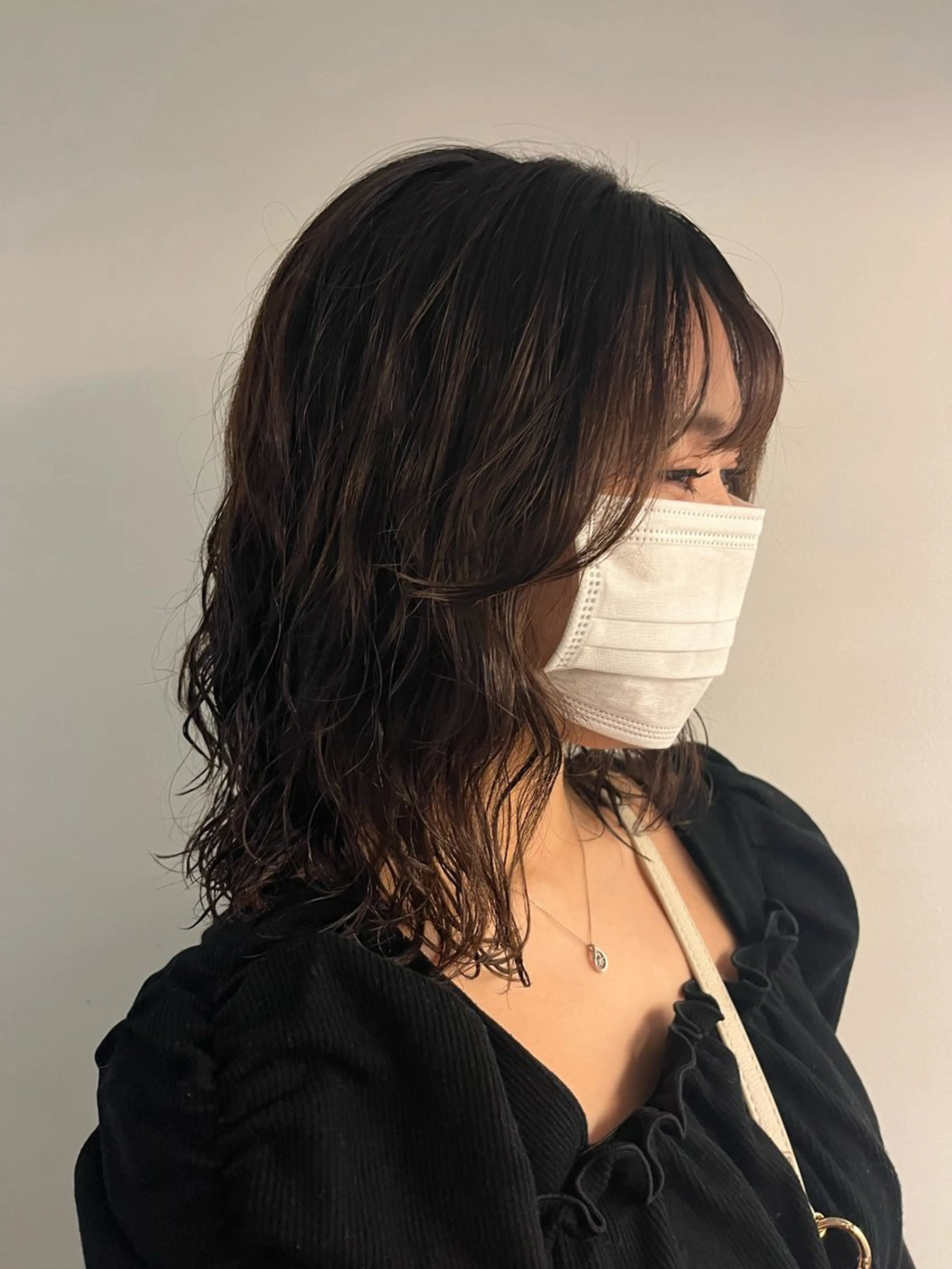 ミディアム パーマ ミディアムパーマ ボブ 透明感カラー人気 ナンバーワンMIYUのヘアスタイル