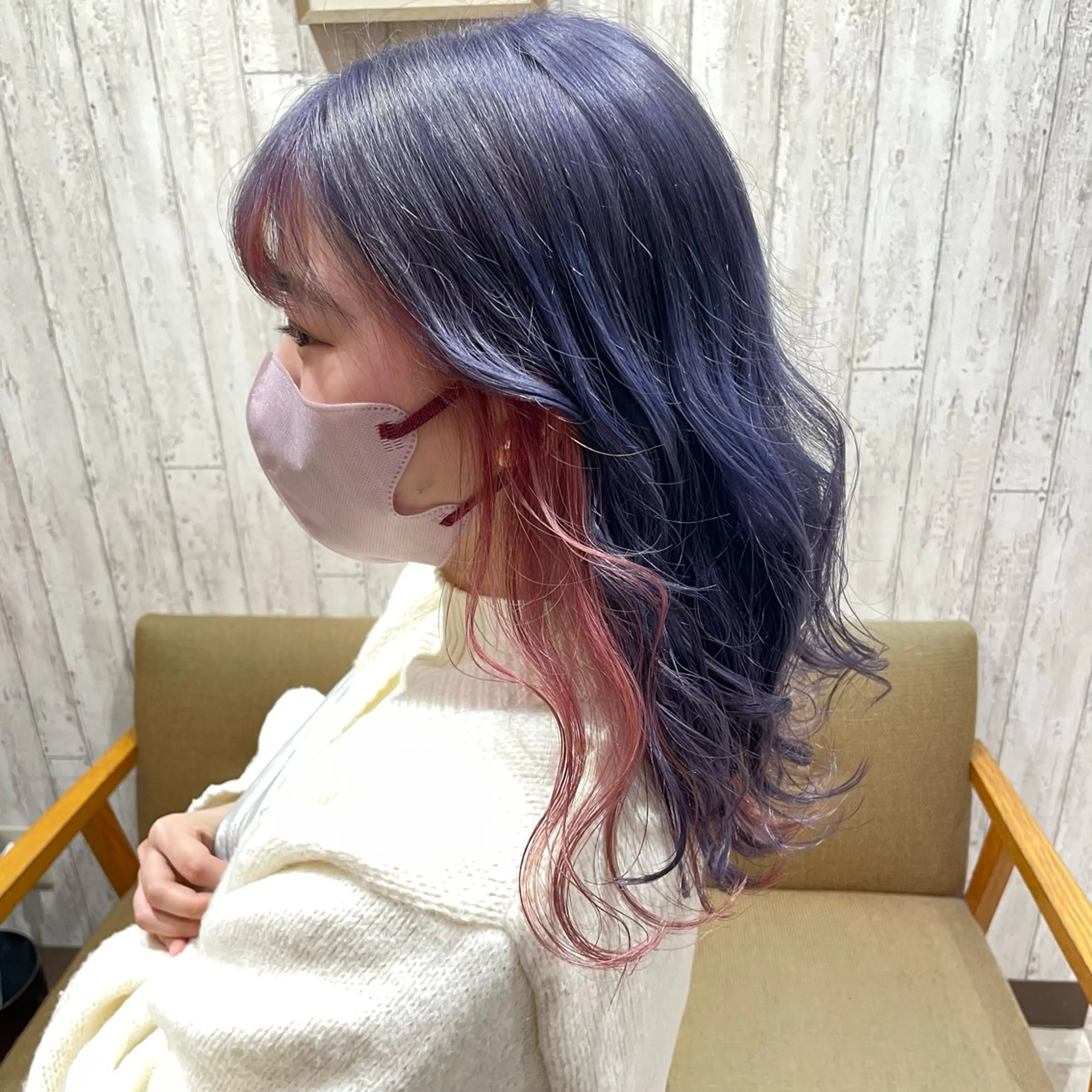 ミディアム カラー ヘアアレンジ ラベンダーカラー ピンクカラー パープルカラー 古沢 みづきのヘアスタイル