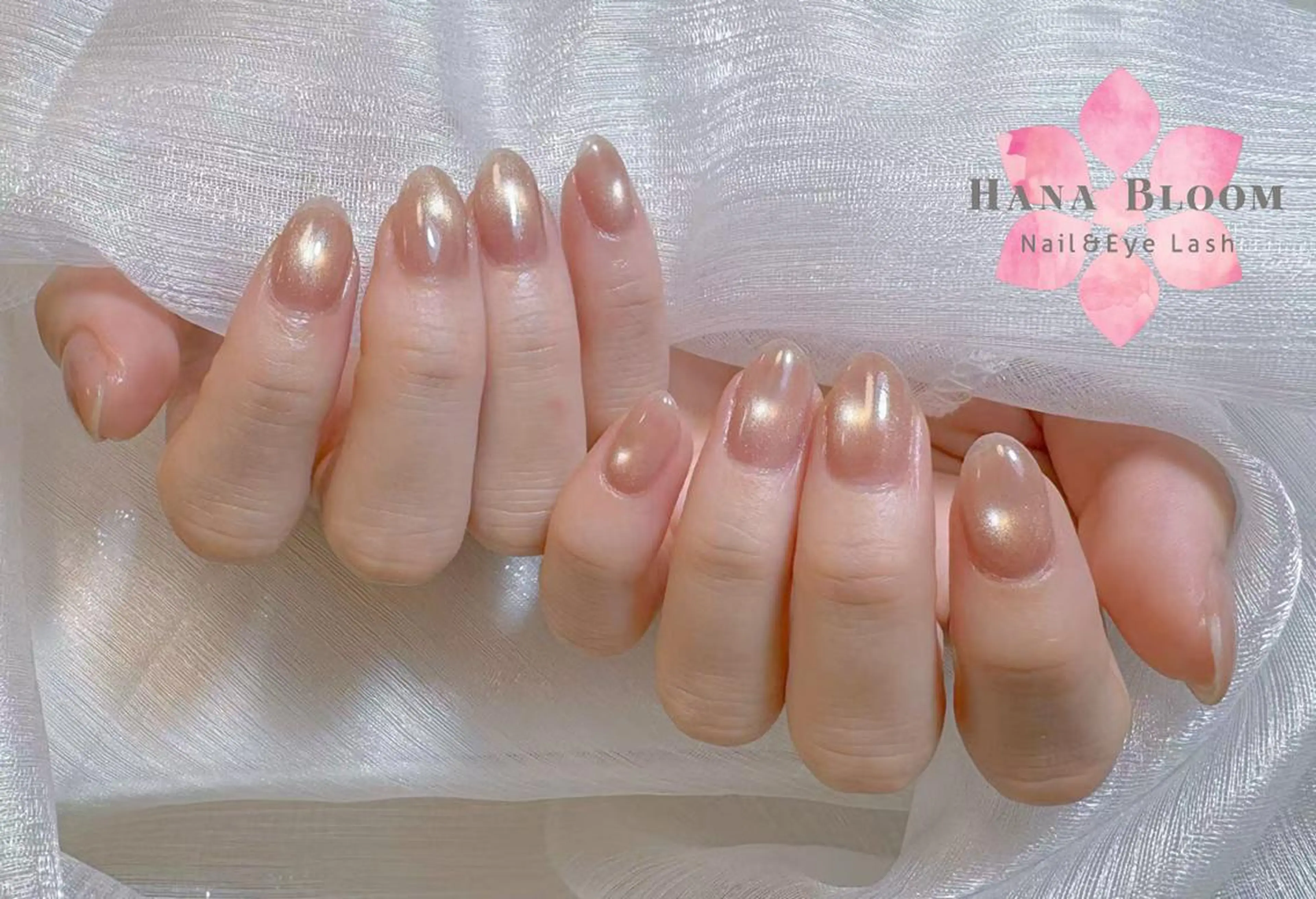 ネイル チークネイル 長さ出し フレンチネイル ジェルネイル ガラスフレンチ ハンドネイル ハンドケア Hana Bloom Nail Salonのネイルデザイン