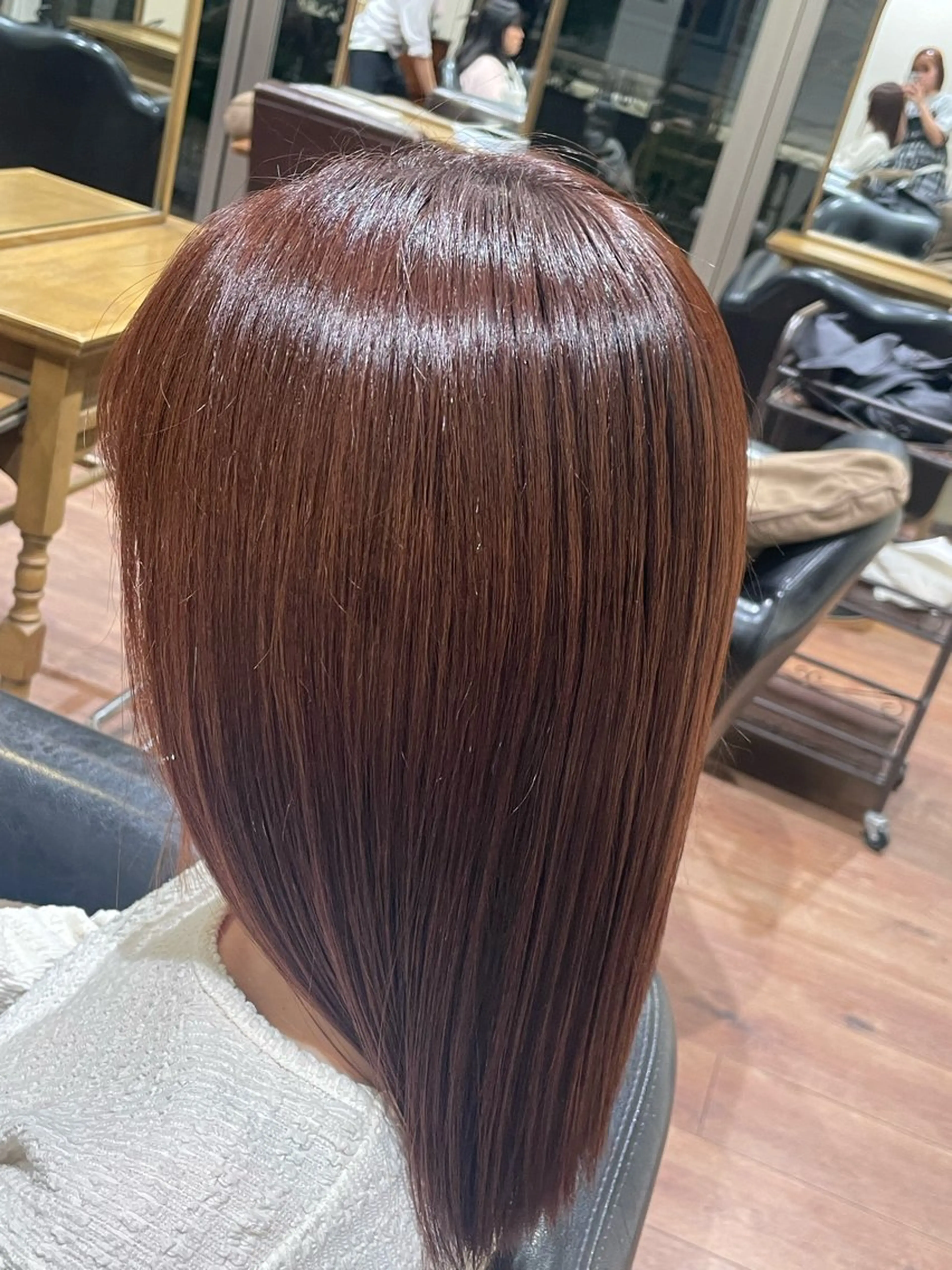 セミロング カラー ブラウンカラー ピンクカラー 土橋 香のヘアスタイル