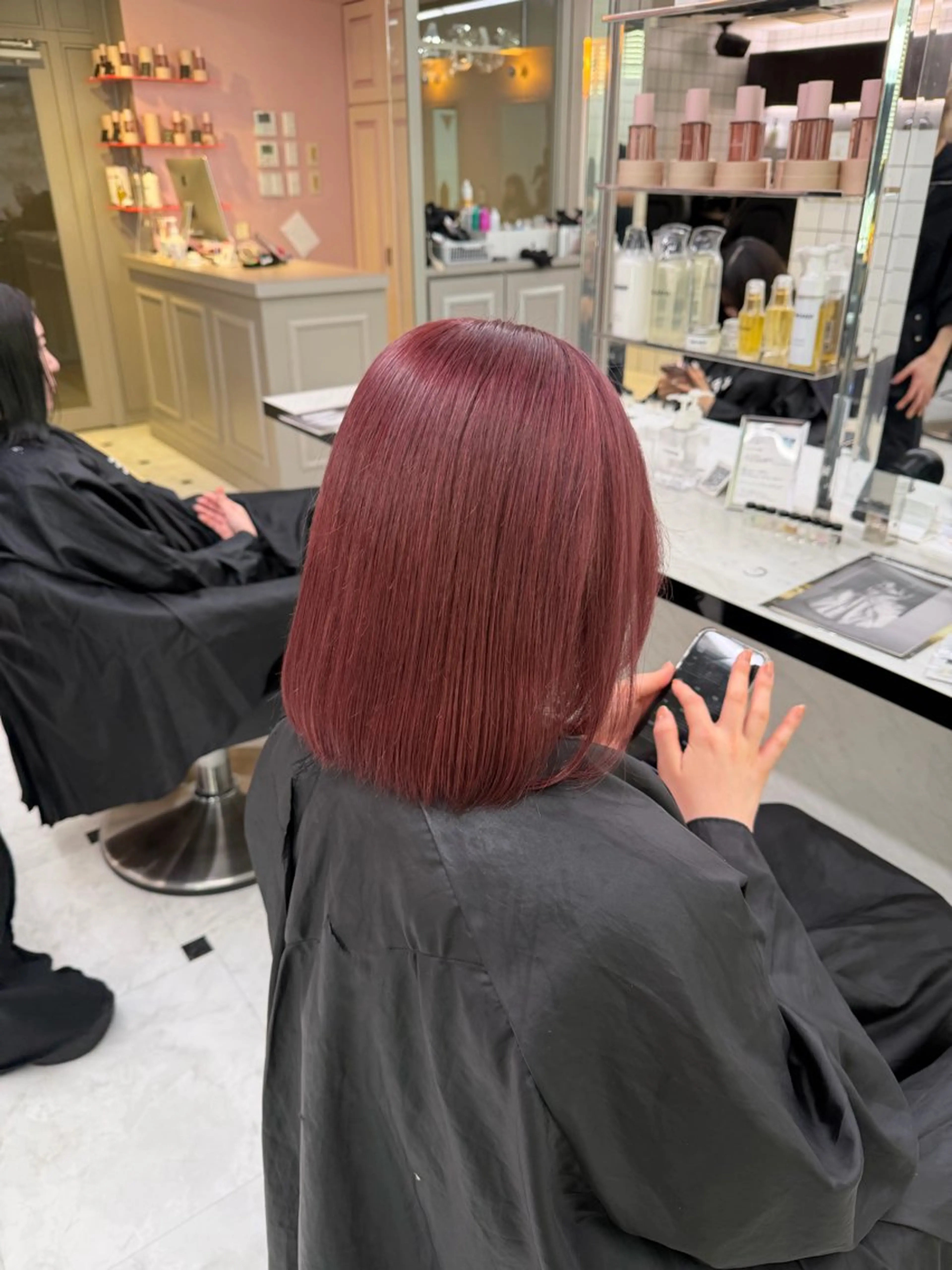 ミディアム カラー ヘアカラー トリートメント ヘアセット 愛され暖色♥️モテ 艶髪♥️りなのヘアスタイル