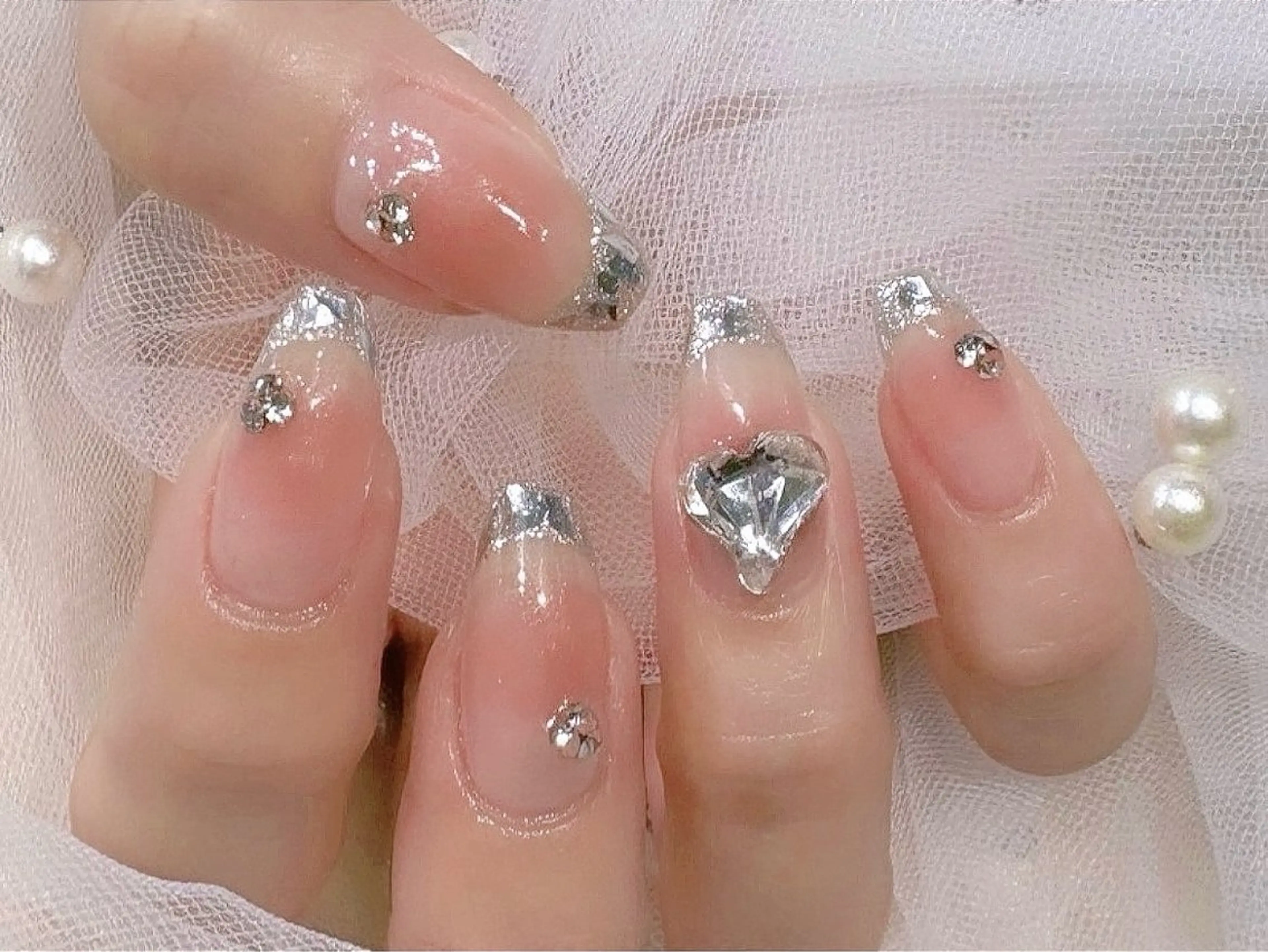 ネイル チークネイル フレンチネイル ガラスフレンチ NAILR rina 🎀ིྀ恵比寿のネイルデザイン