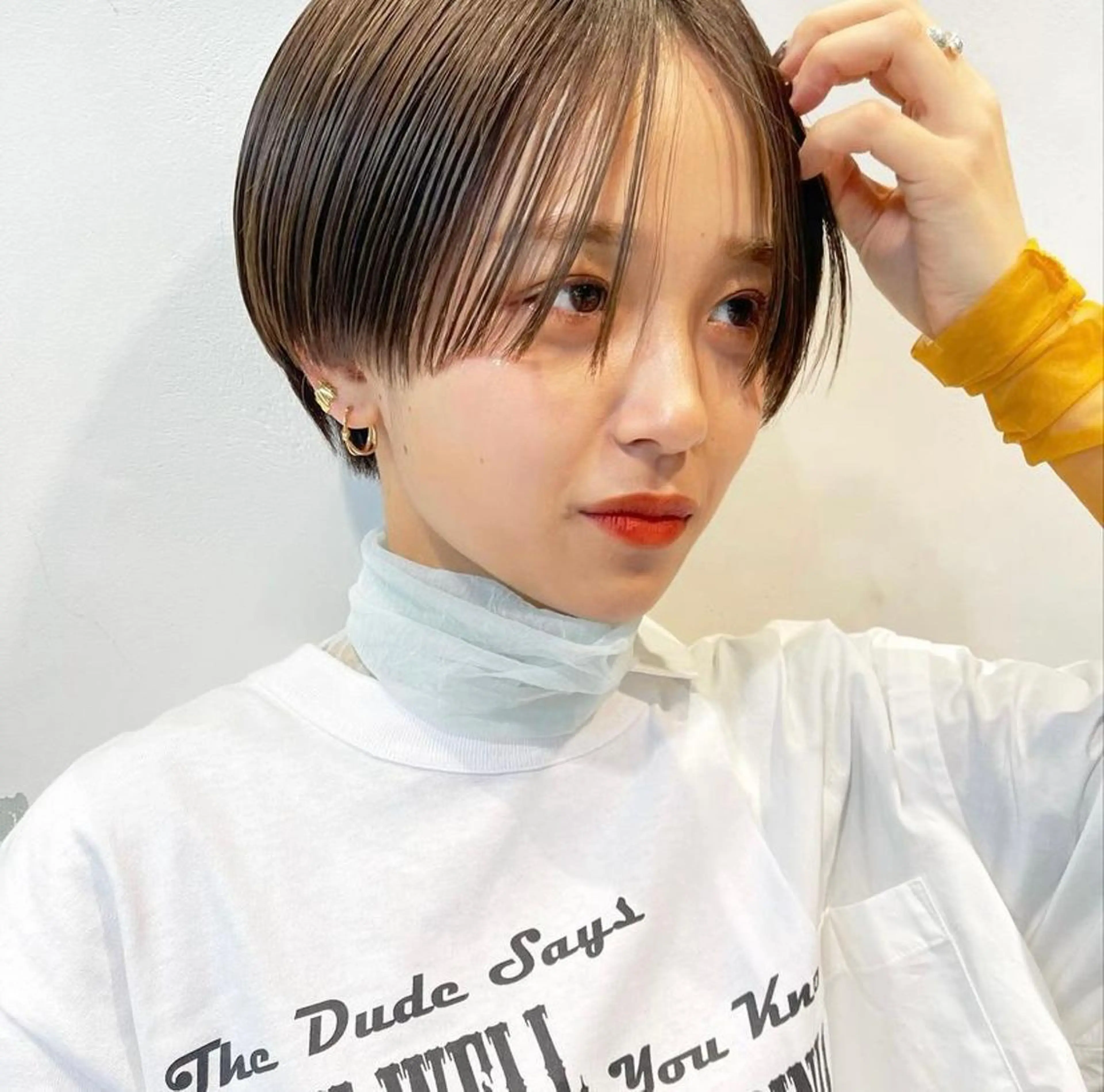 ショート カラー カット ヘアカラー レイヤー/柔色 カラー/SAkiのヘアスタイル