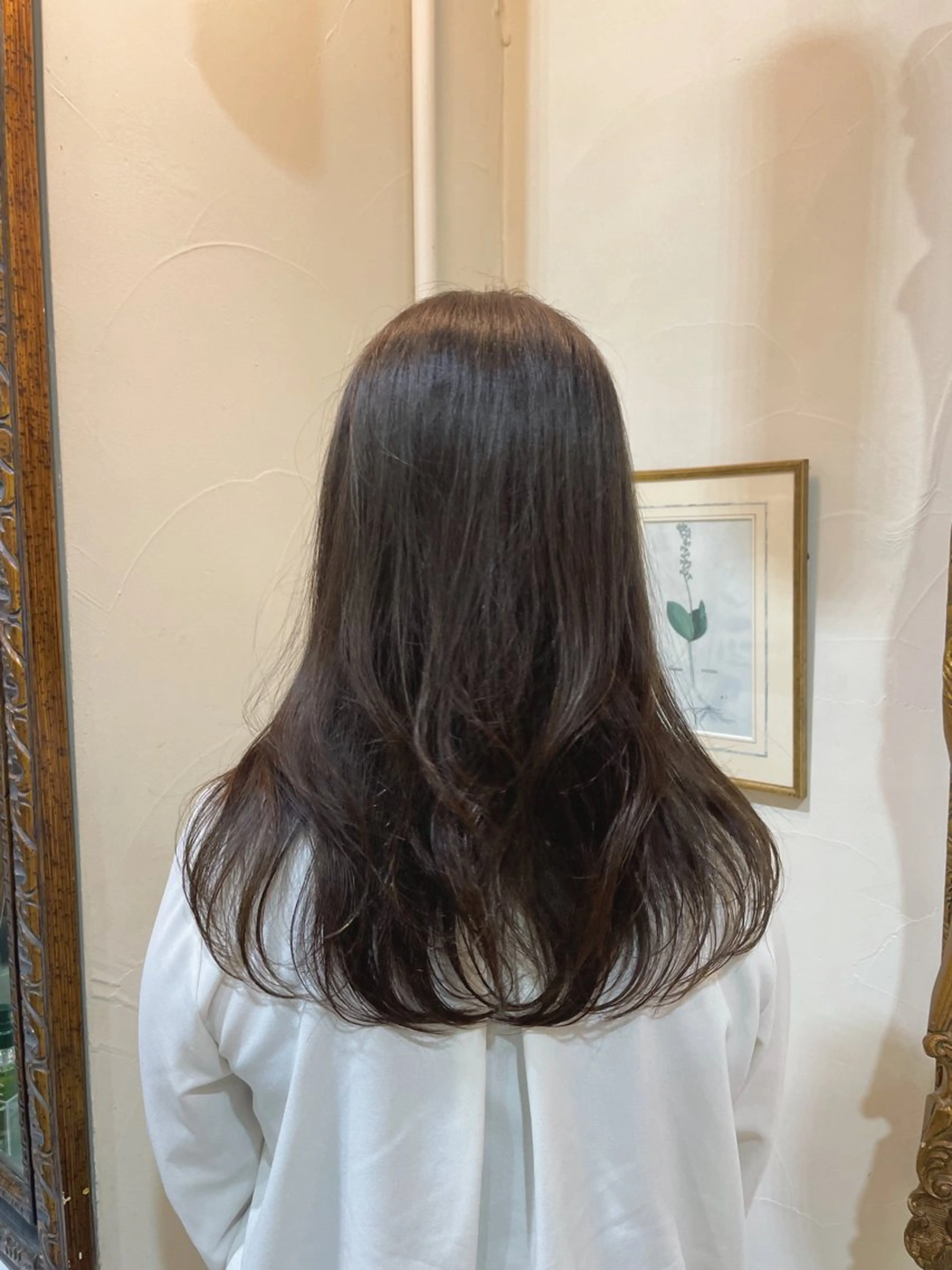 ロング カラー ヘアアレンジ アッシュ 透明感カラー オレンジ ロング 外山 なつ美のネイルデザイン