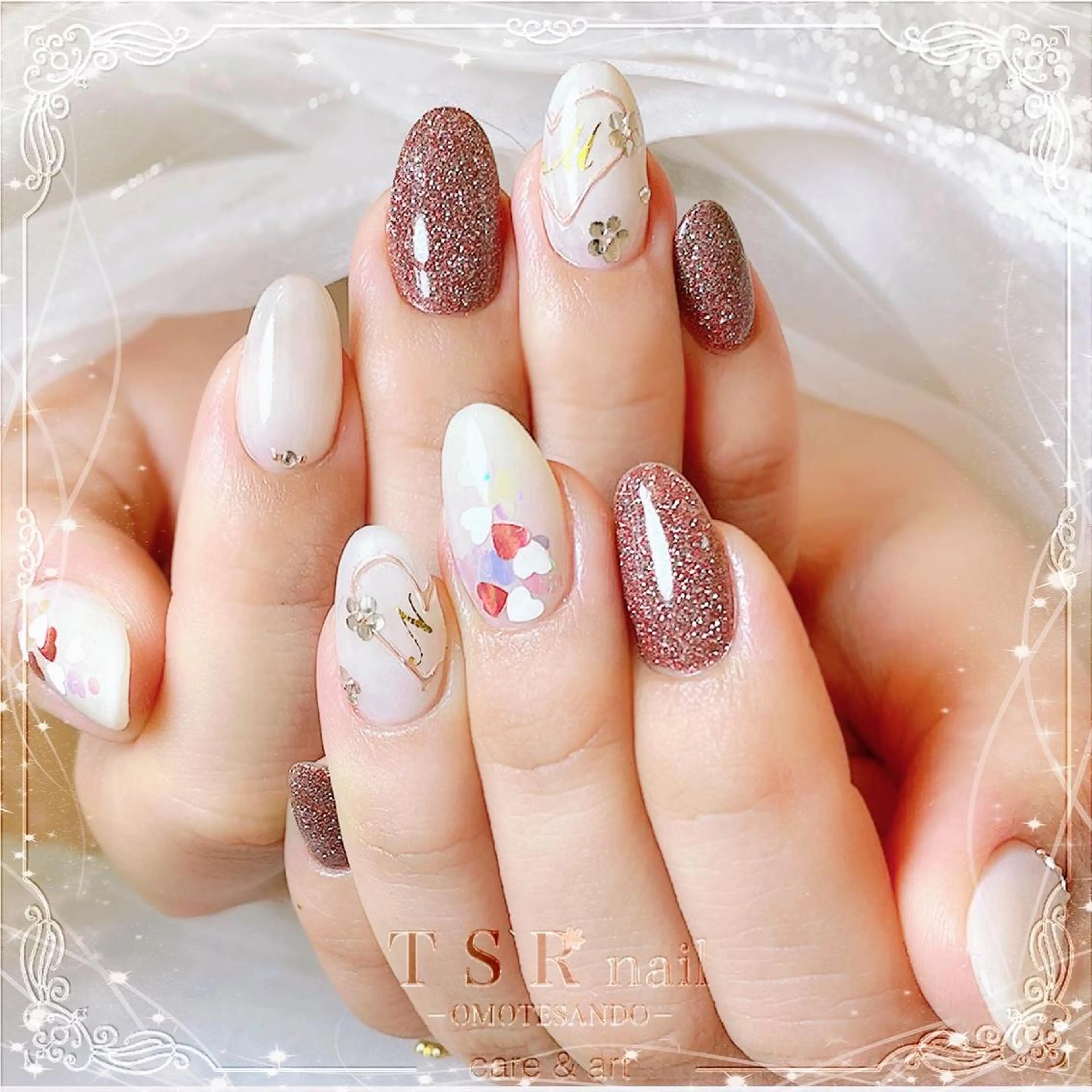 ネイル ハート ワンカラーネイル シンプルネイル ホワイト 黄色 ハンドネイル 爪咲 りり花のネイルデザイン