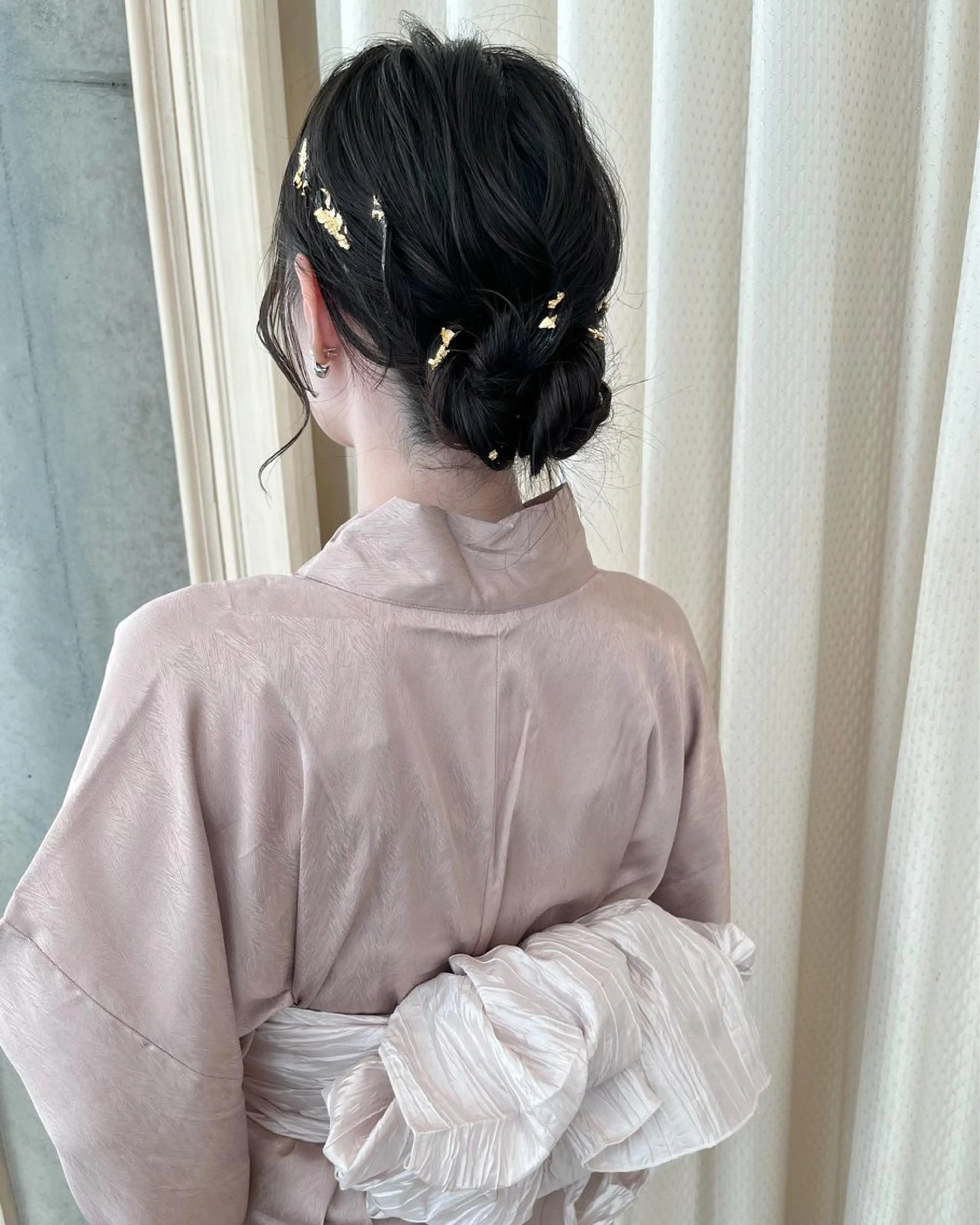 セミロング ヘアアレンジ 浴衣 着付け サソウ ユリエ🥥のヘアスタイル