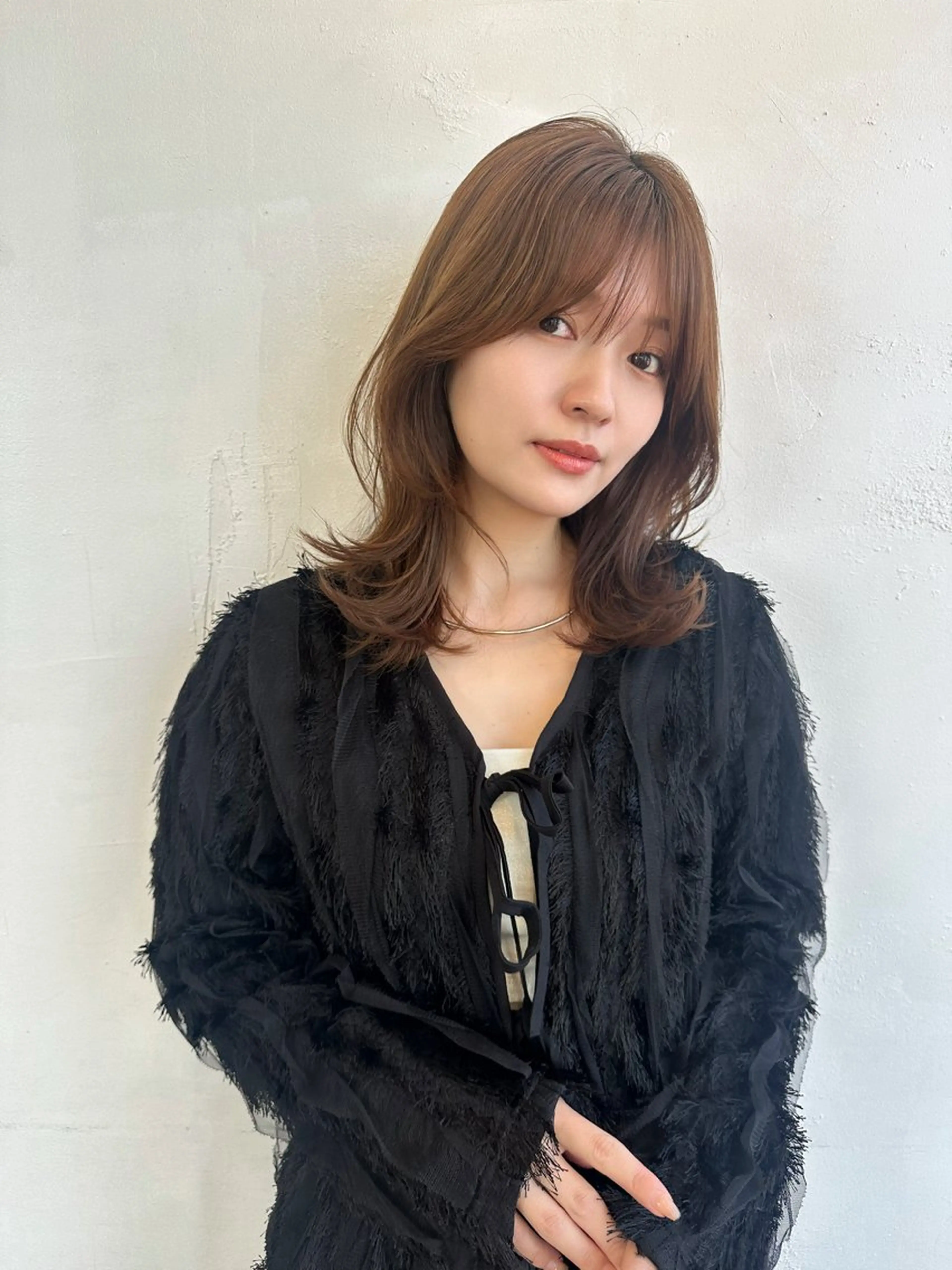 ミディアム 韓国風ヘア レイヤーカット 鎌倉 彩のヘアスタイル