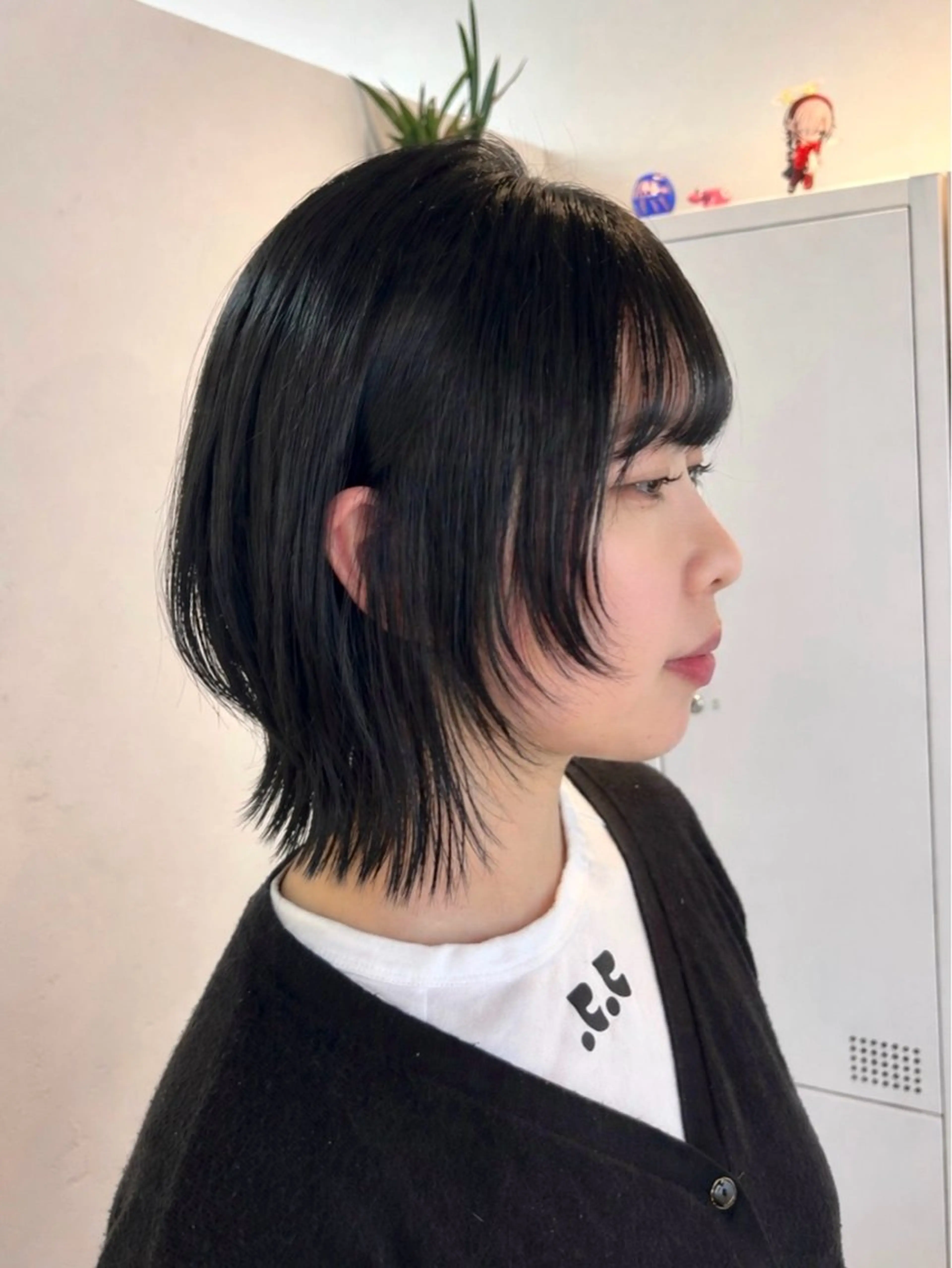 ミディアム カラー ボブレイヤー ボブ レイヤーカット カット ヘアカラー トリートメント 艶カラー/レイヤー/ ハイトーン/まなみのヘアスタイル