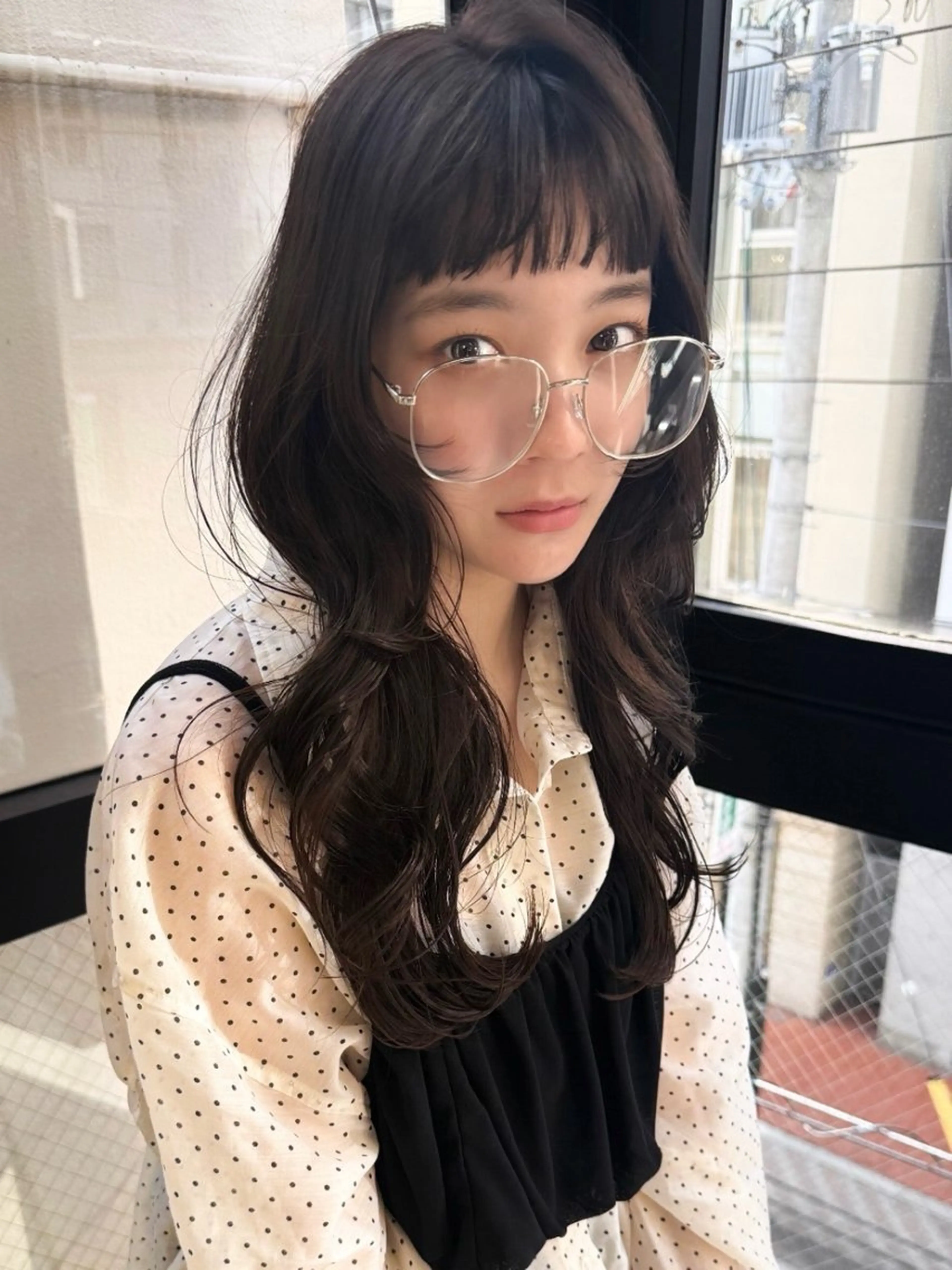 セミロング カラー セミロングパーマ カット ヘアカラー トリートメント ヘッドスパ むく。/顔周りカット /髪質改善ストレートのヘアスタイル