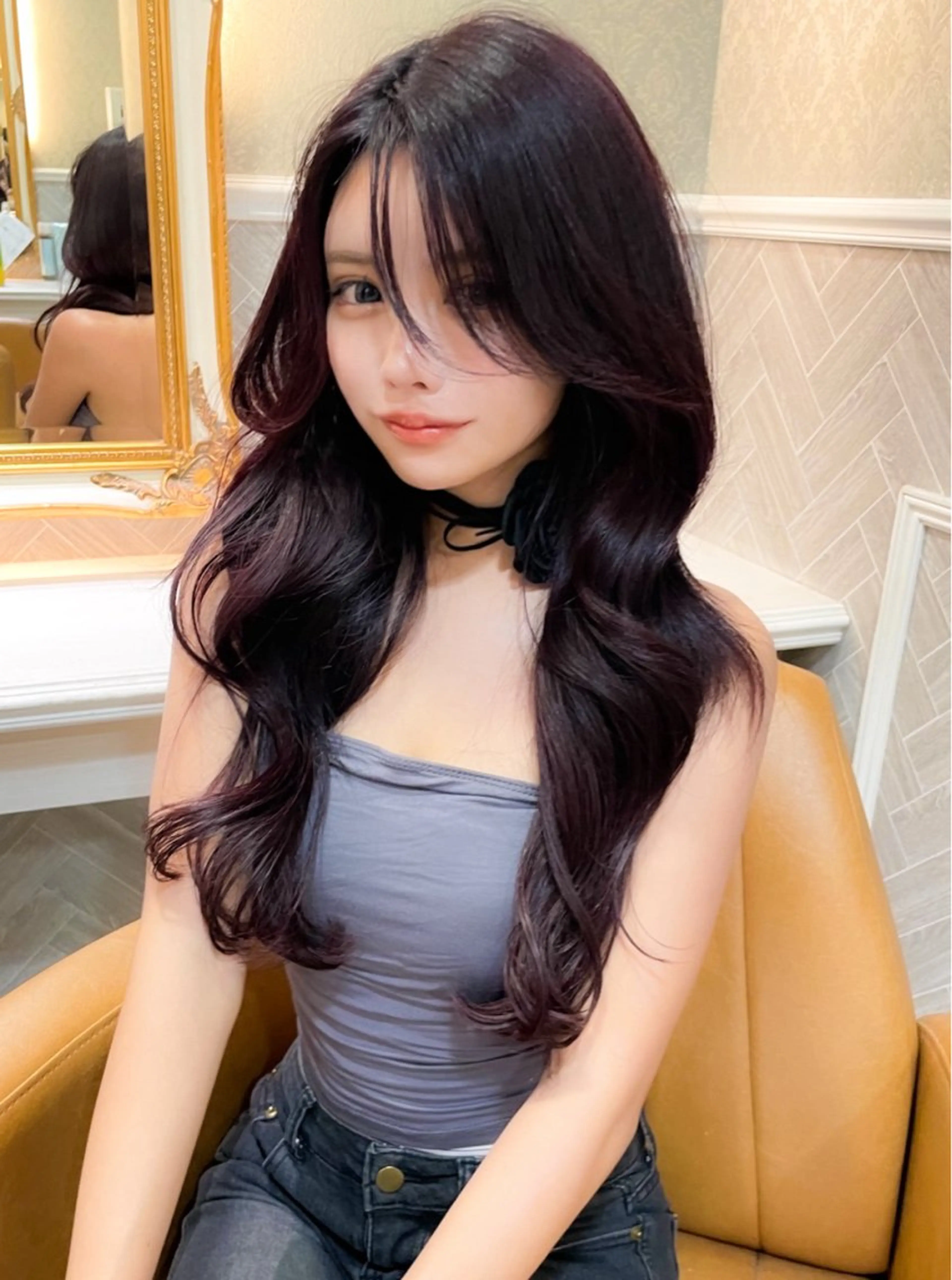 ロング 髪質改善 韓国風ヘア レイヤーカット ロング 縮毛矯正 カット ヘアカラー トリートメント 美髪縮毛矯正🤍 髪質改善/Shinaのヘアスタイル