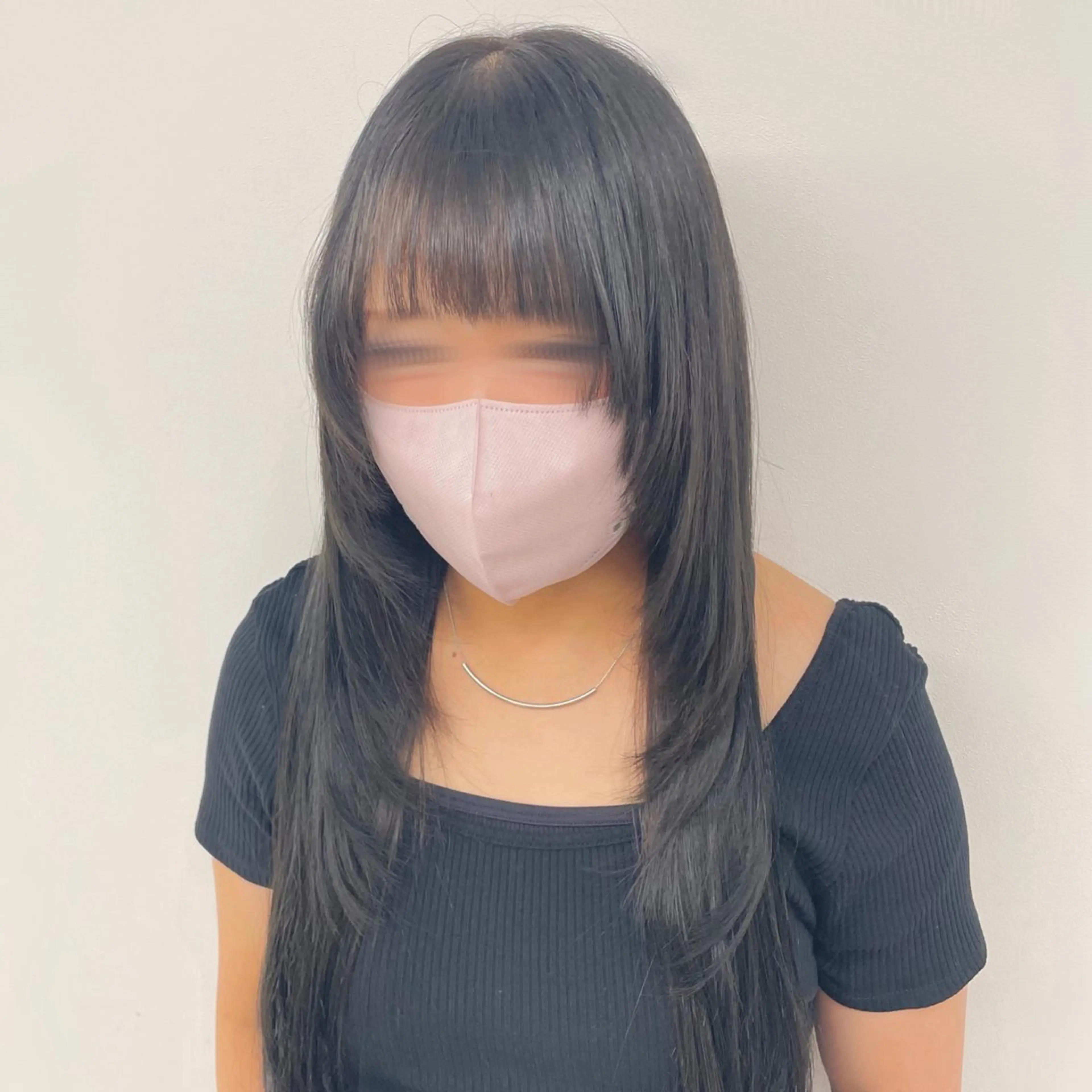 ロング カラー ヘアアレンジ 黒髪 韓国風ヘア レイヤーカット ロング カット 古沢 みづきのヘアスタイル