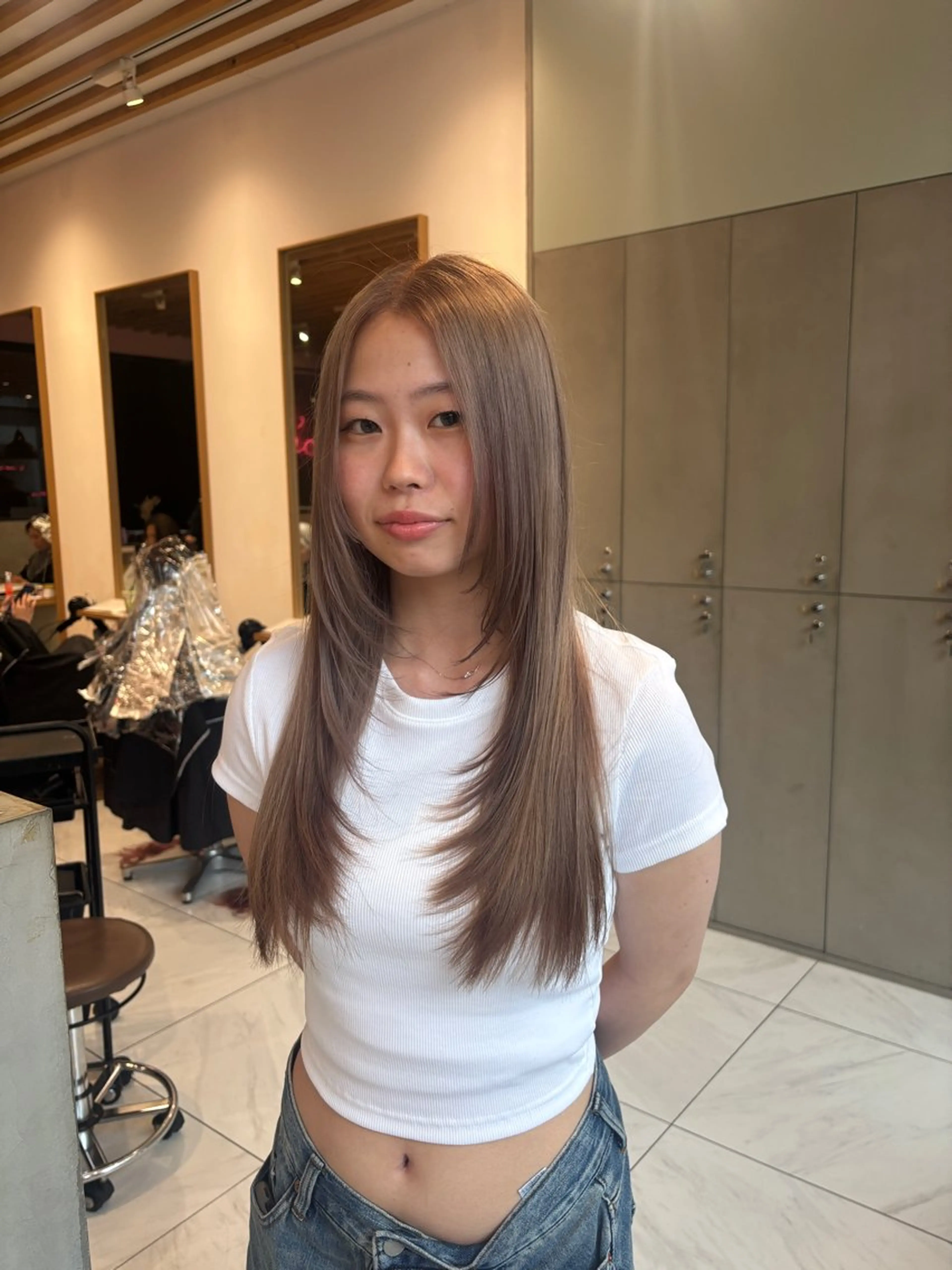 セミロング ヘアカラー ️🩵RINKA/ 艶color🩵のヘアスタイル