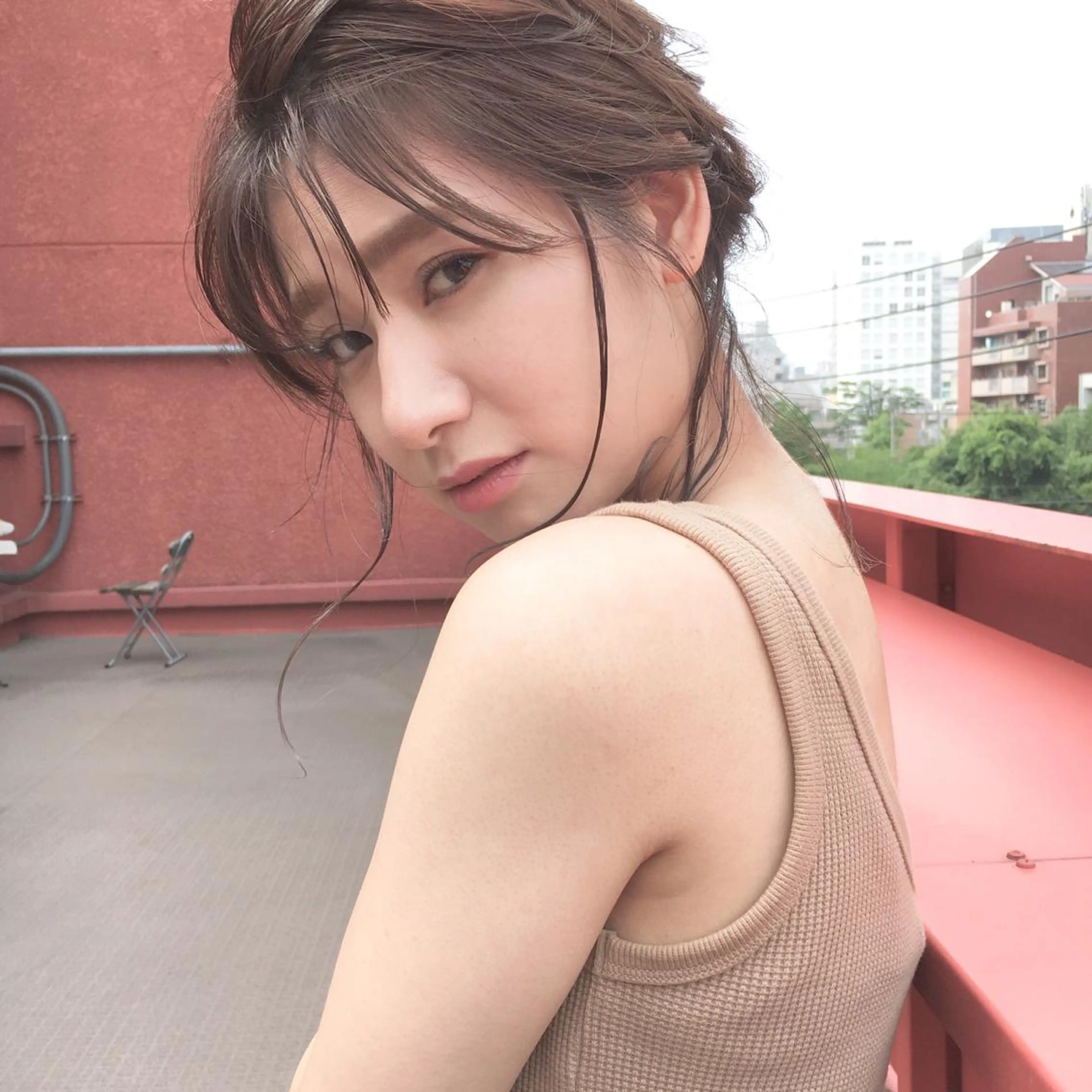 ミディアム ヘアアレンジ 薬院:今泉/上川美幸 ボブ/顔周りレイヤーのヘアスタイル