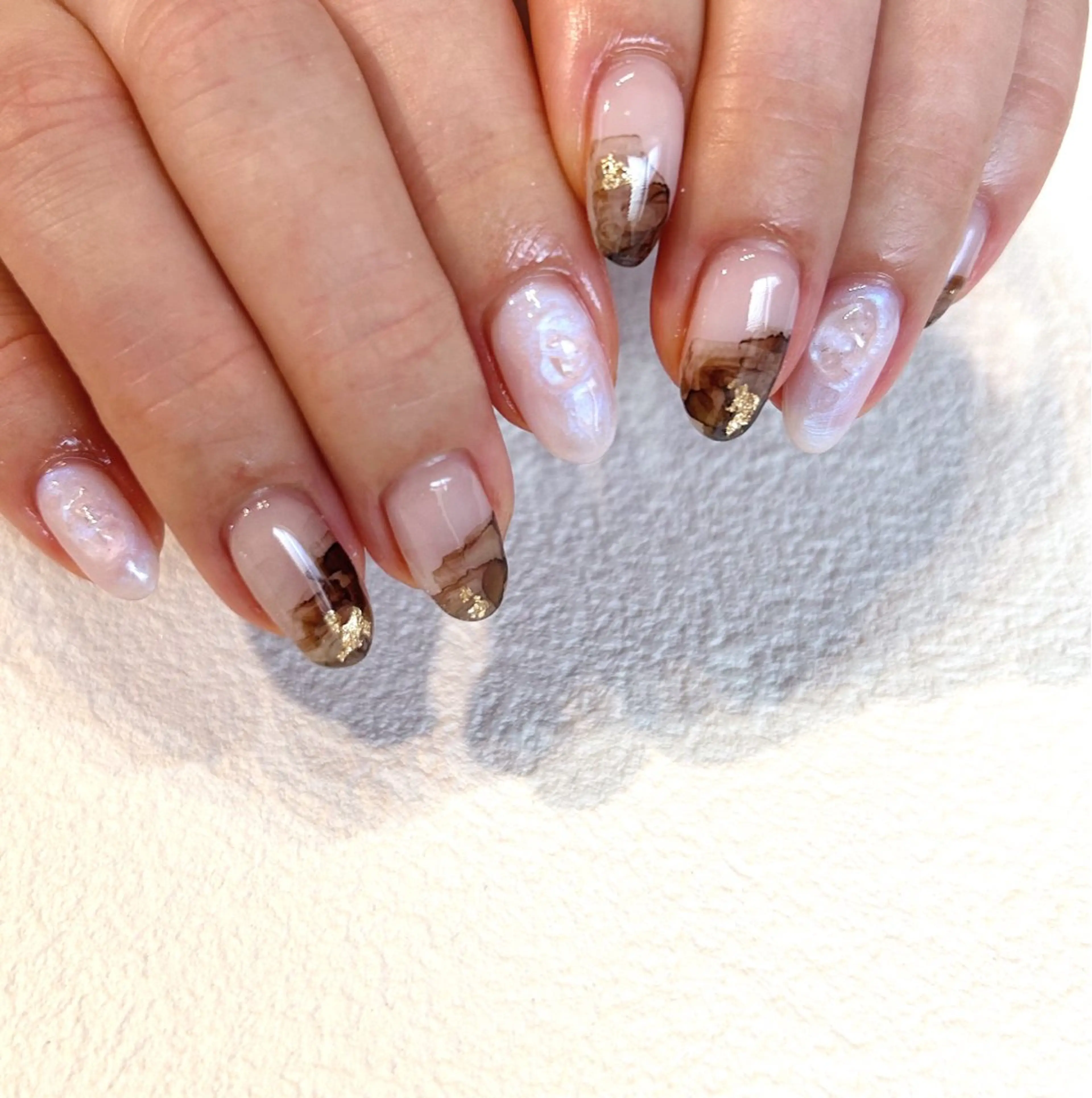 ネイル アートネイル ブラウン spell nailのネイルデザイン