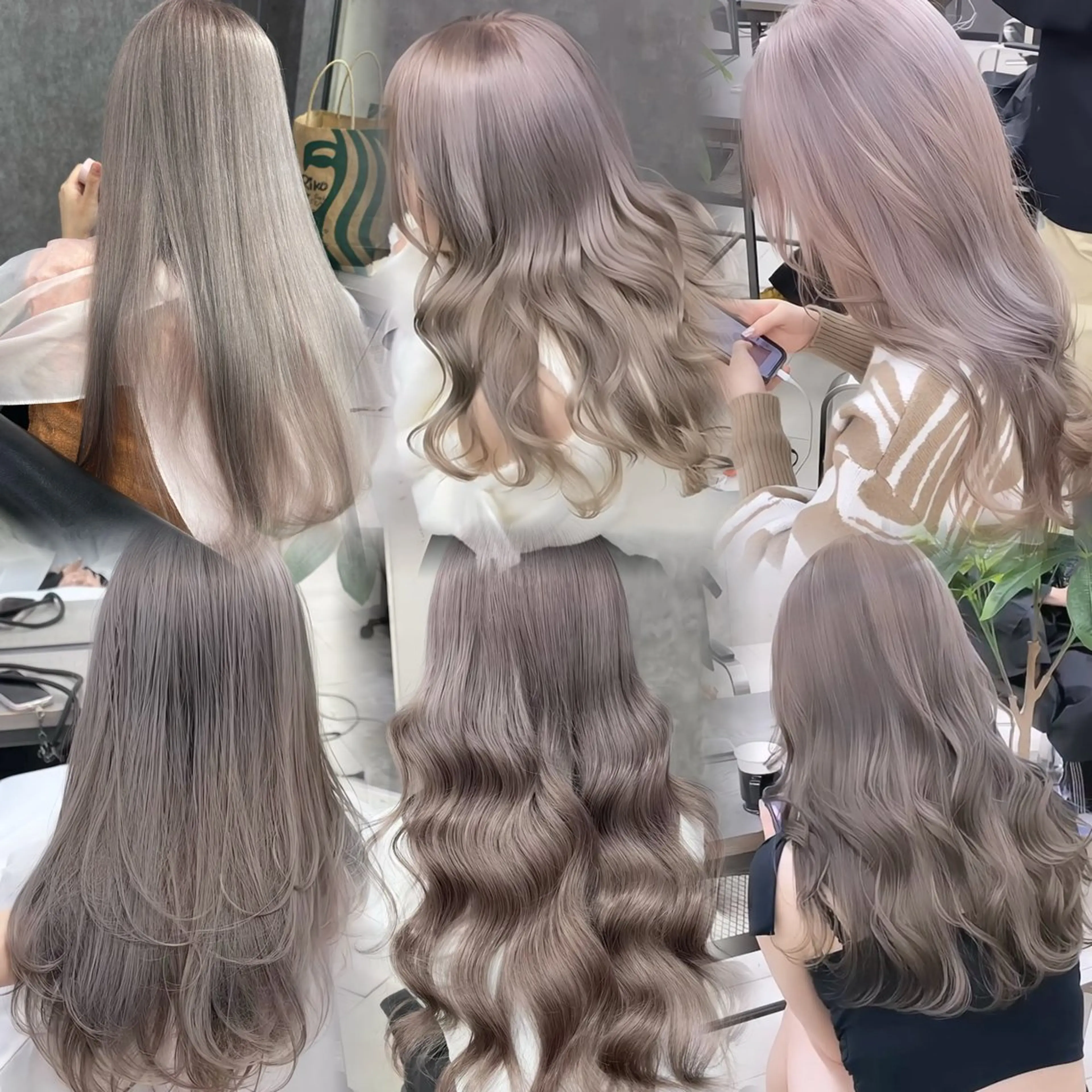 ロング カラー ミルクティー・ピンク 甘モテカラー/emaのヘアスタイル