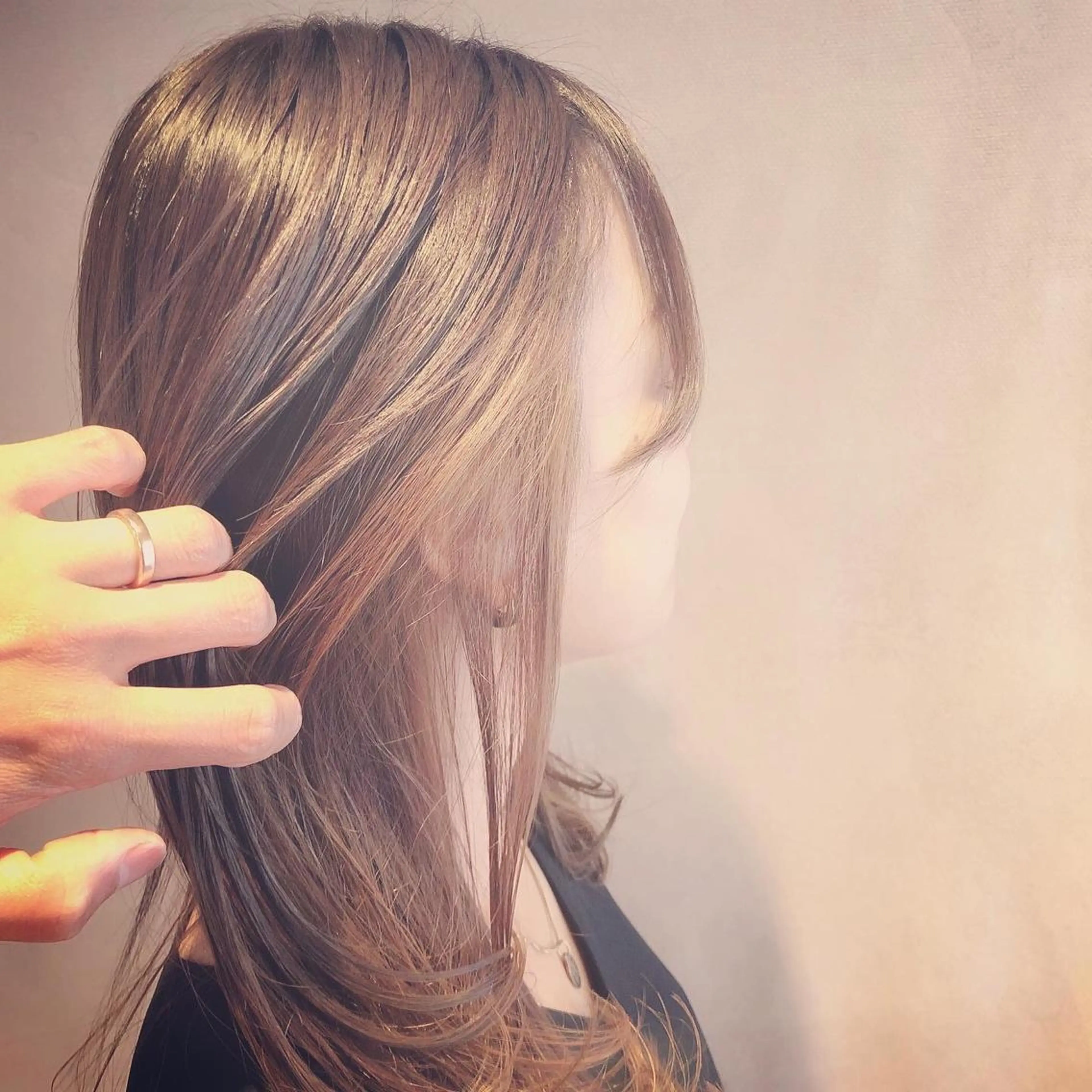 セミロング セミロングパーマ ハイライト 髪質改善 韓国風ヘア レイヤーカット 髪質改善 🐶とっくんのヘアスタイル