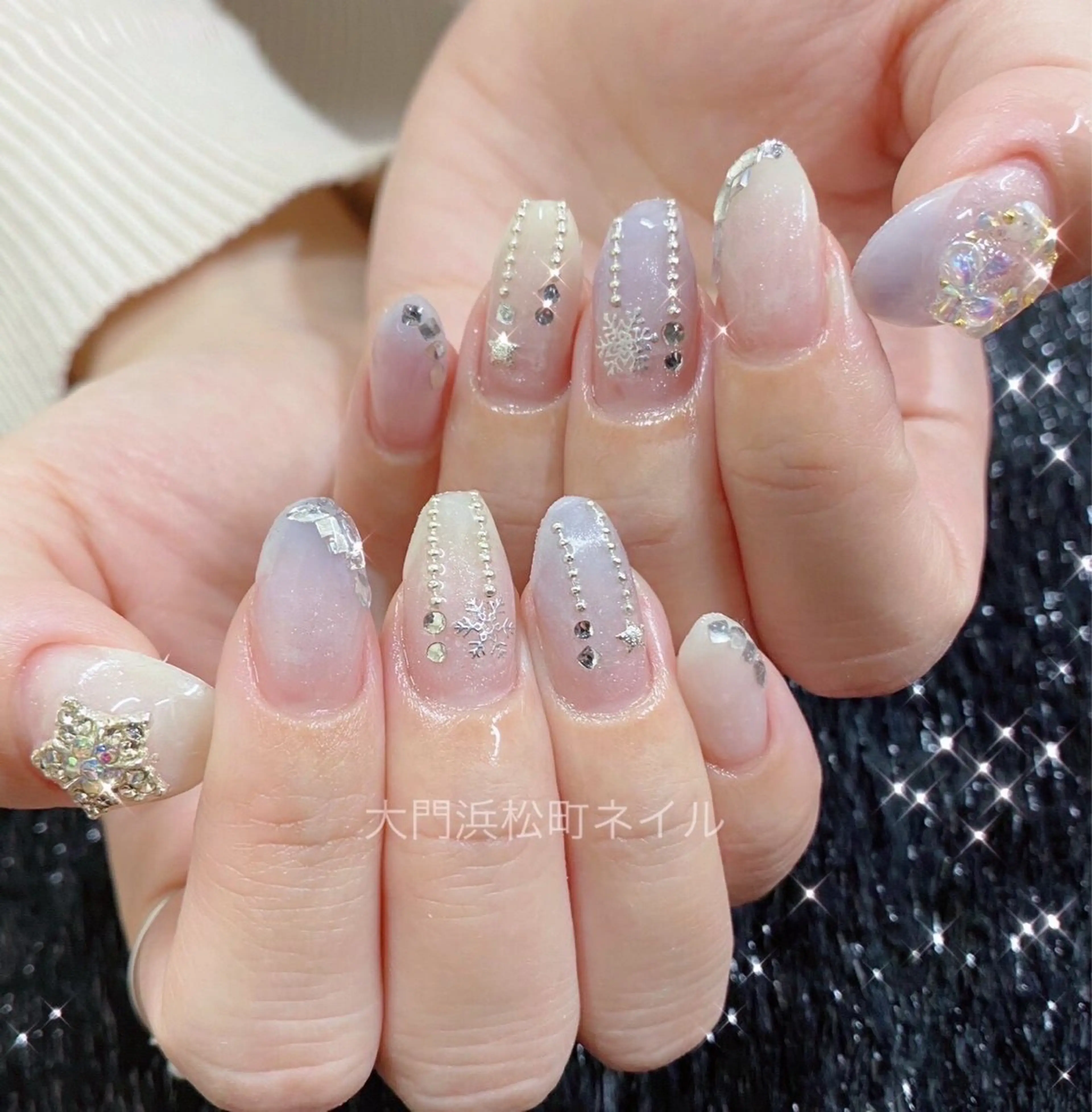 ネイル ボルドー 成人式 フレンチネイル ガラスフレンチ マグネットネイル ハンドネイル ハンドケア 大門浜松町 ネイルのネイルデザイン