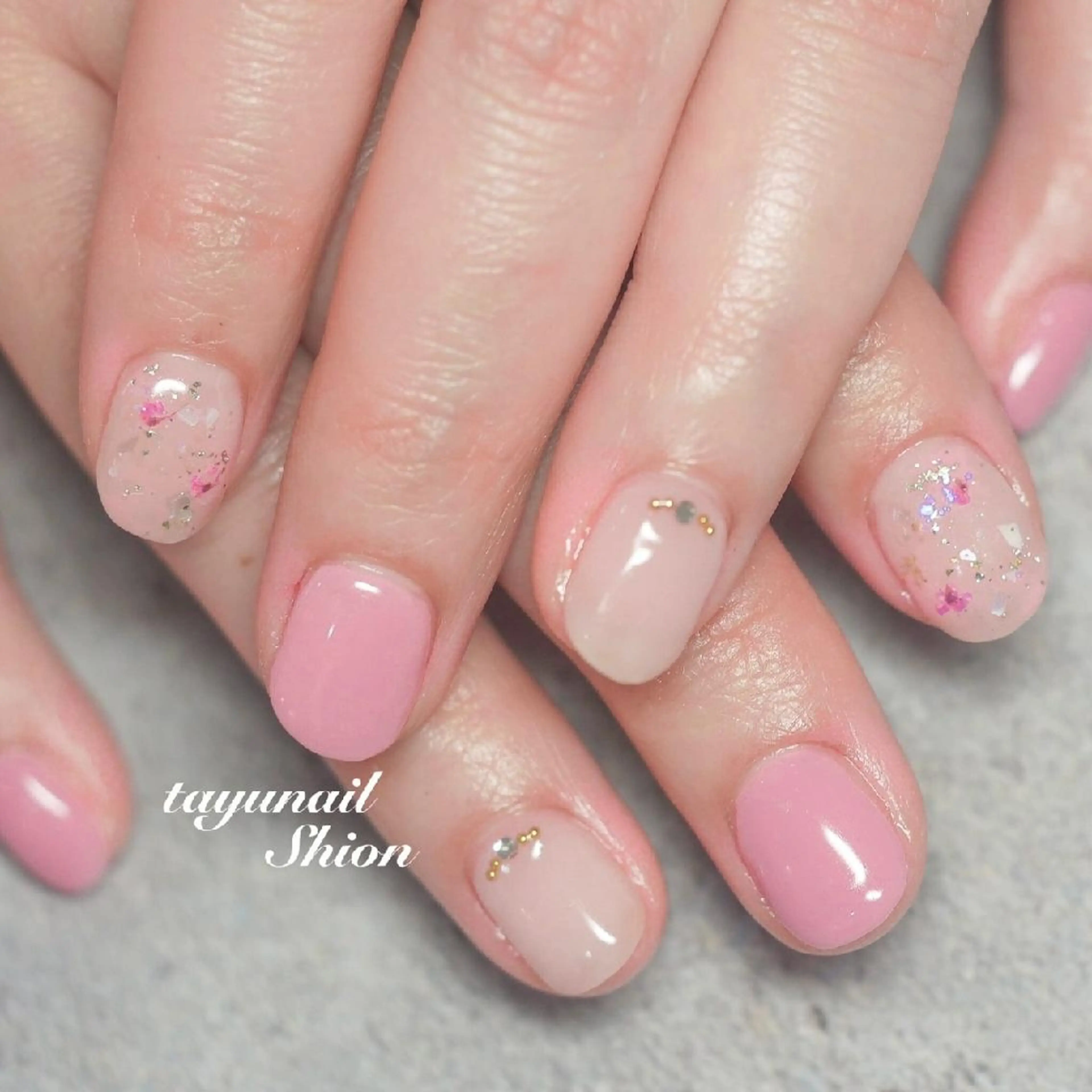 ネイル アートネイル ブルー フラワーネイル ジェルネイル パラジェル ネイルサロン 【たゆnail】のネイルデザイン