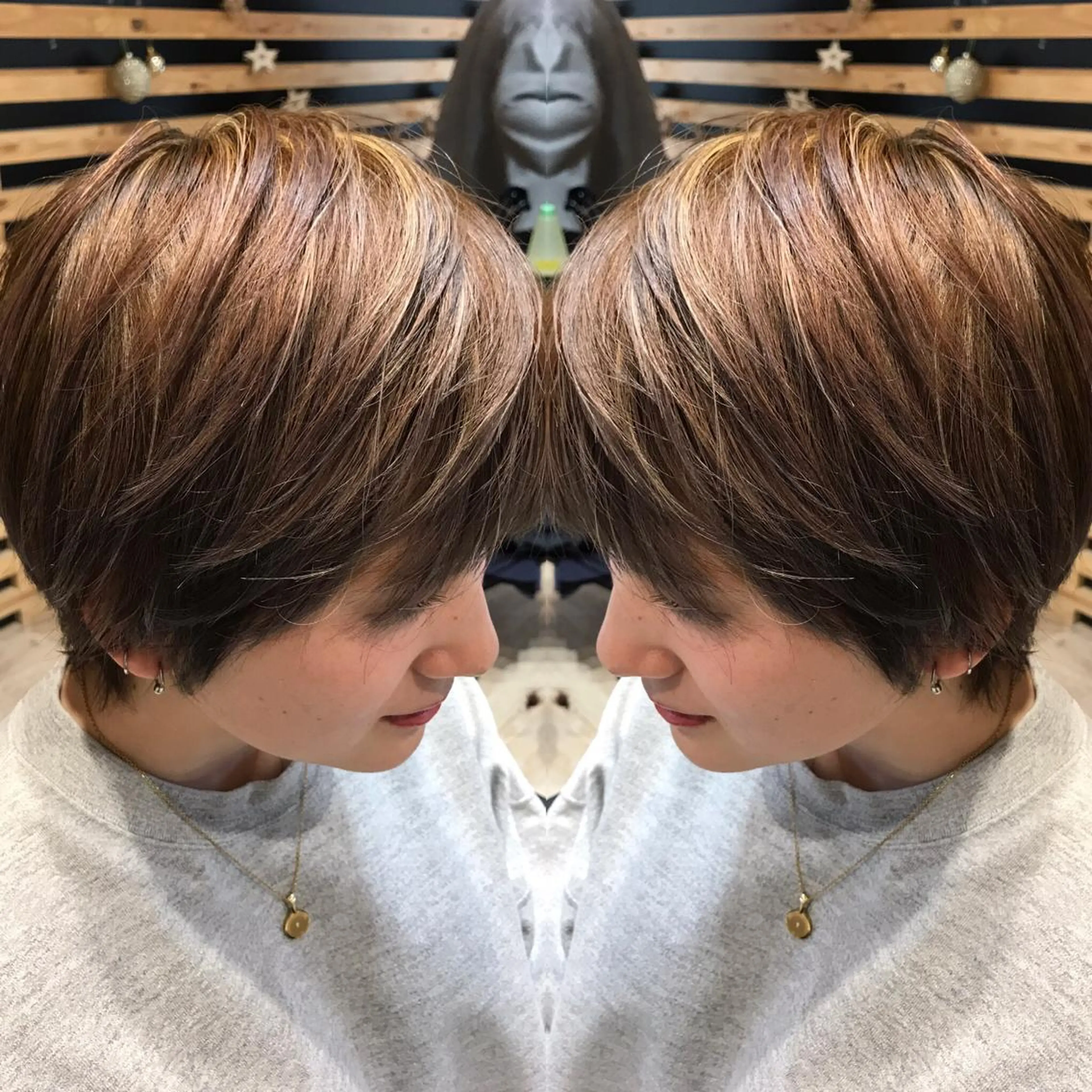 ショート ハイライト ショートヘア ヘアカラー 大久保 隆蔵のヘアスタイル