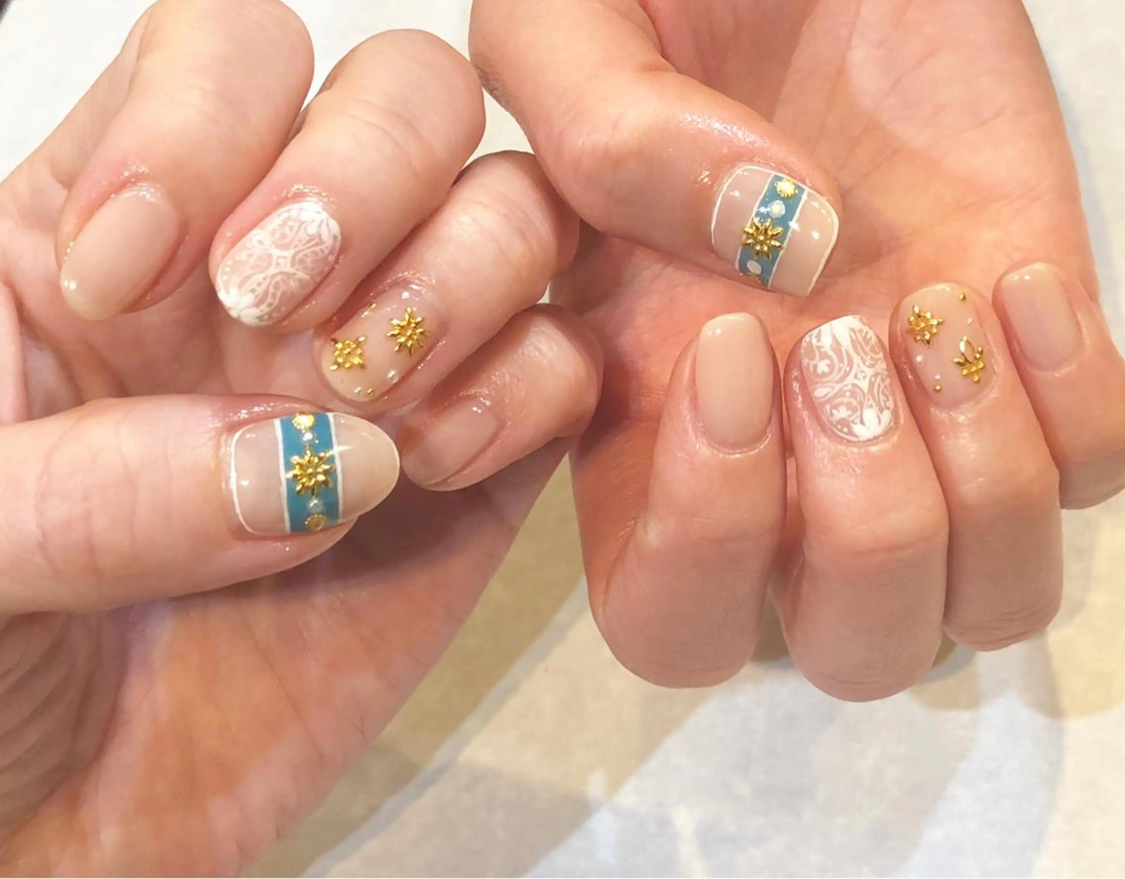 ネイル おそろいネイル sunrich by 180degrees所属・足立区　五反野 自宅サロンのネイルデザイン