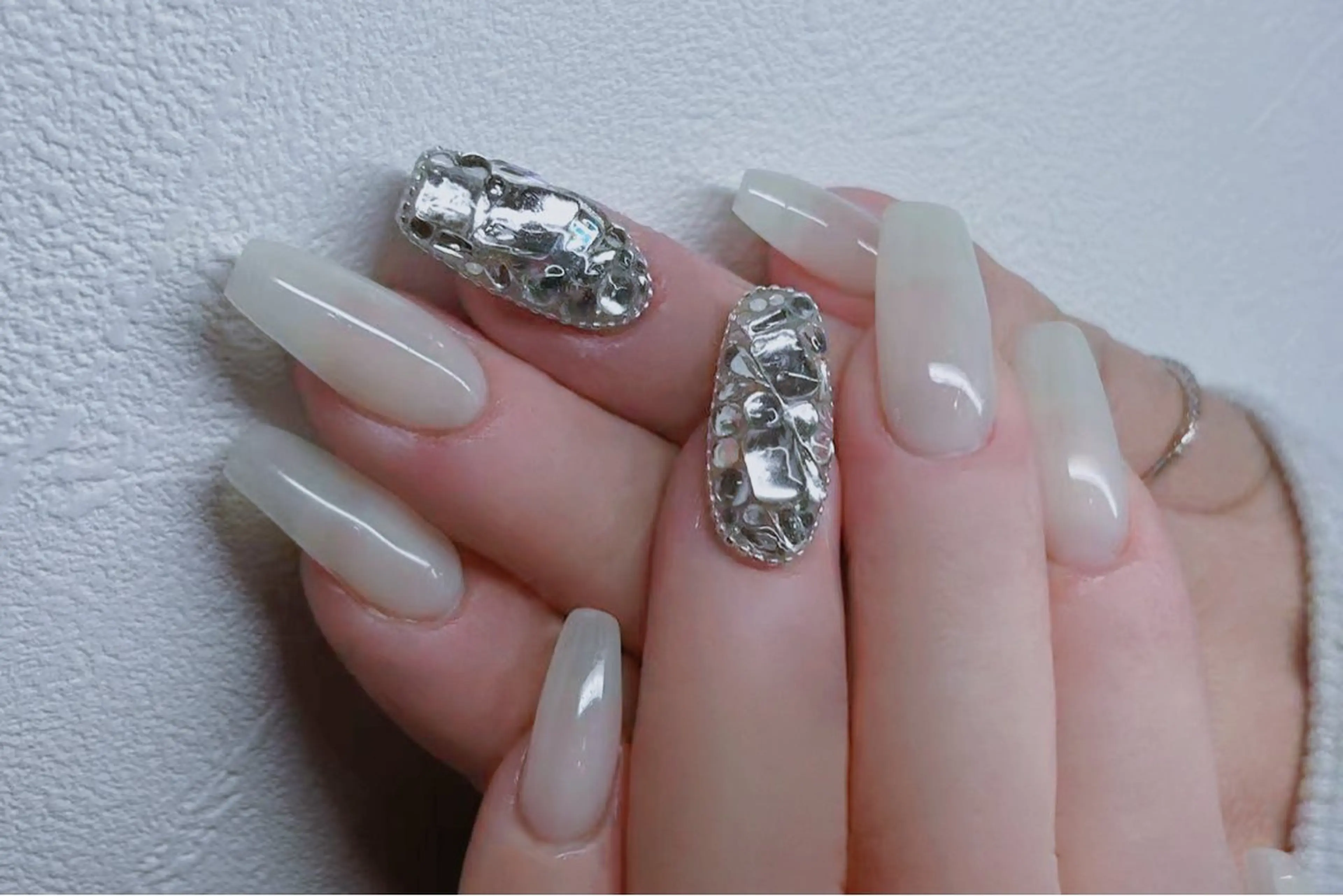 ネイル スカルプネイル シンプルネイル Lu nailsalonのネイルデザイン