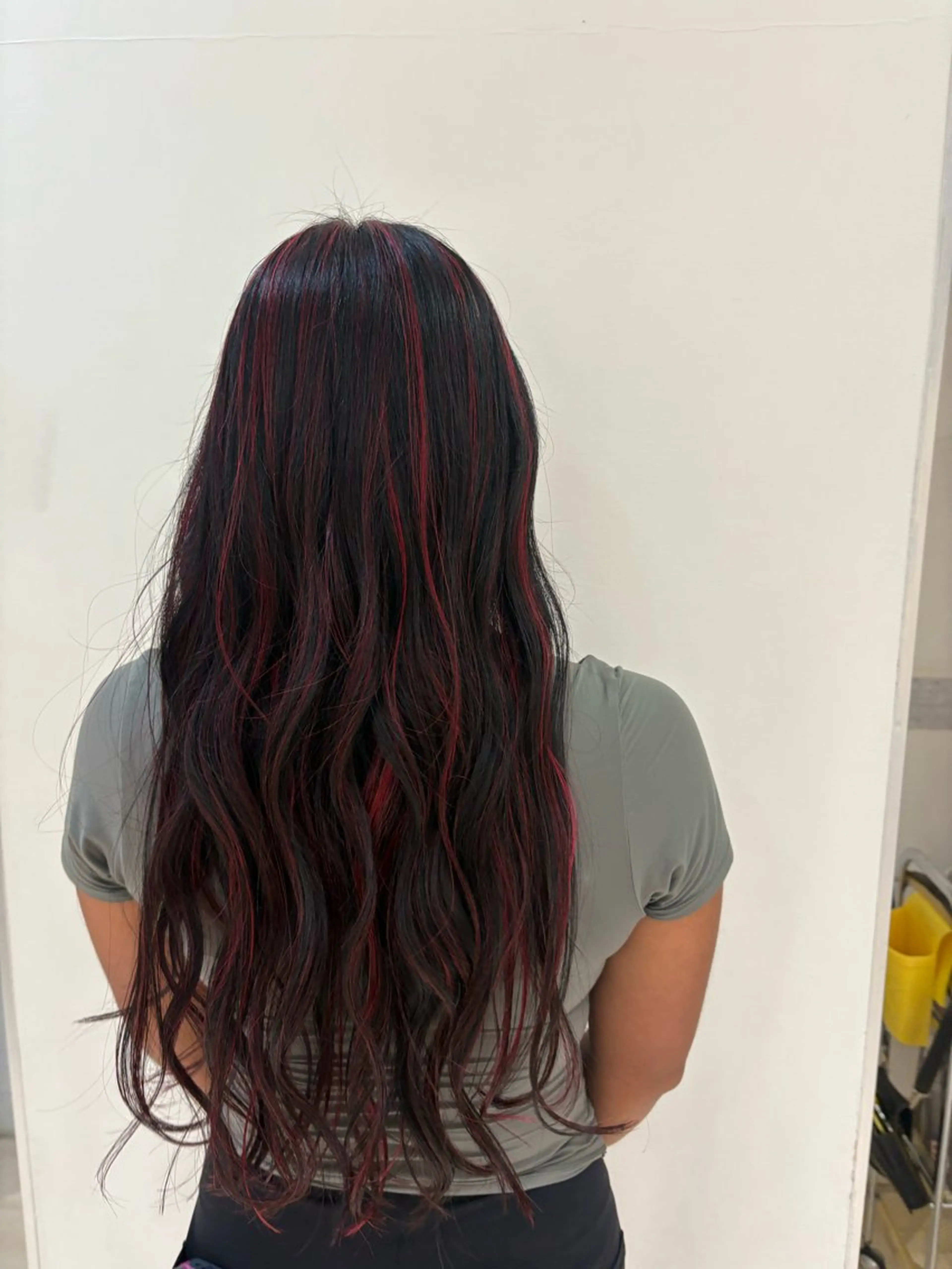 ロング カラー ハイライトカラー レッドカラー ハイライト R u i/ブリーチ /京都/河原町のヘアスタイル