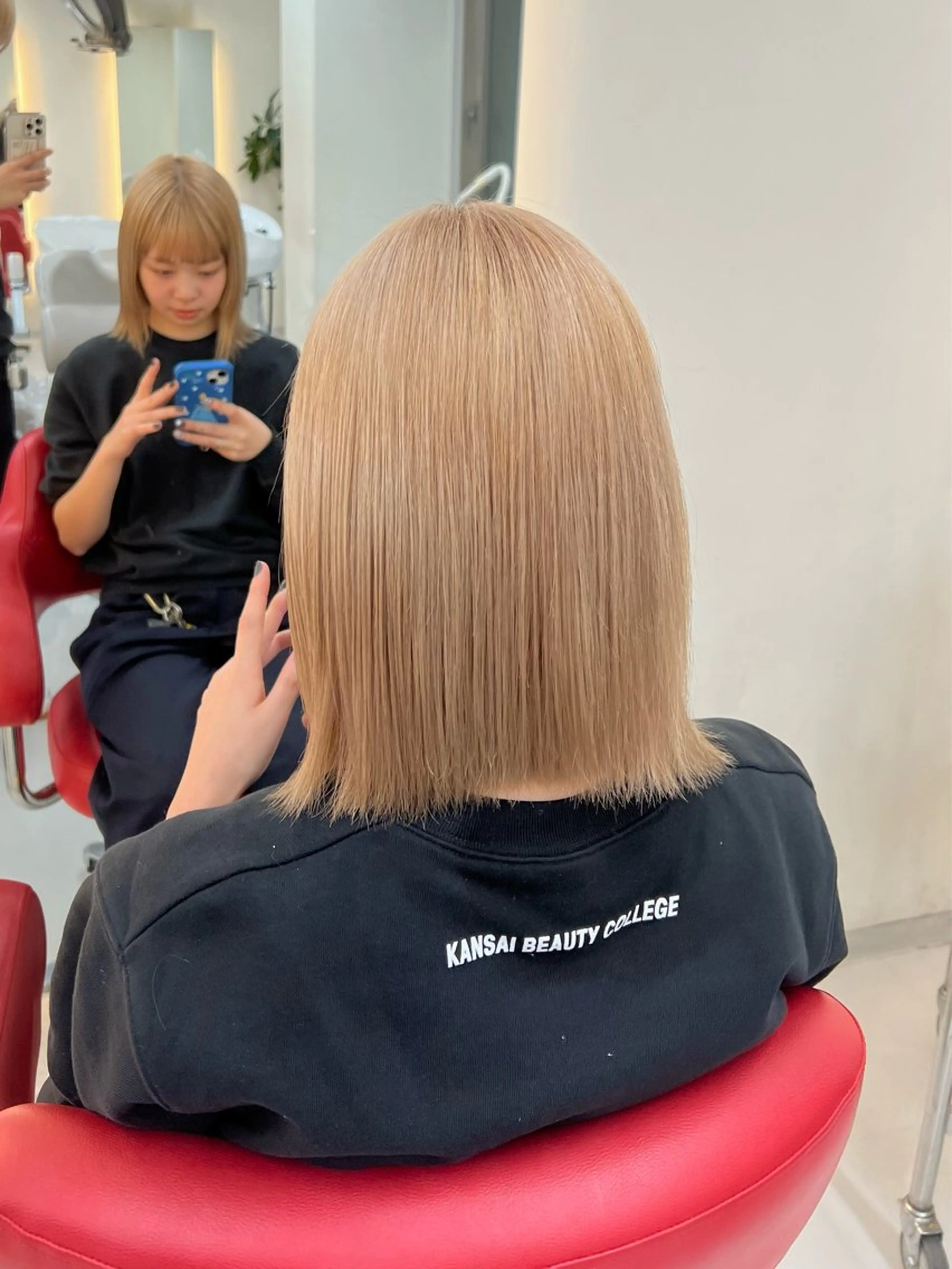 カラー はなえ/ブリーチ/複 雑履歴修正のヘアスタイル