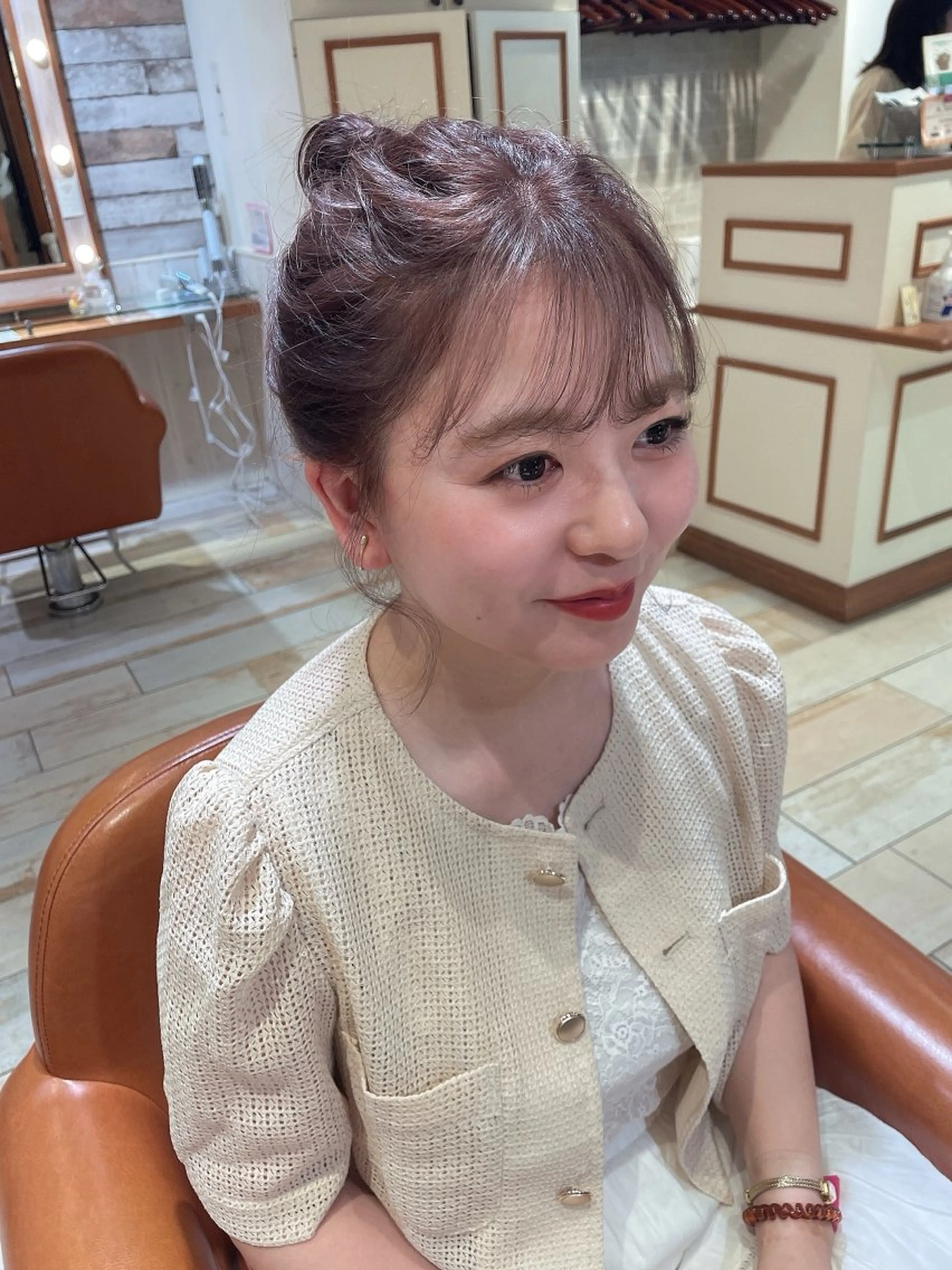 ミディアム カラー ヘアアレンジ ブリーチ ピンクカラー 清水　ちひろ ✄トップスタイリストのヘアスタイル