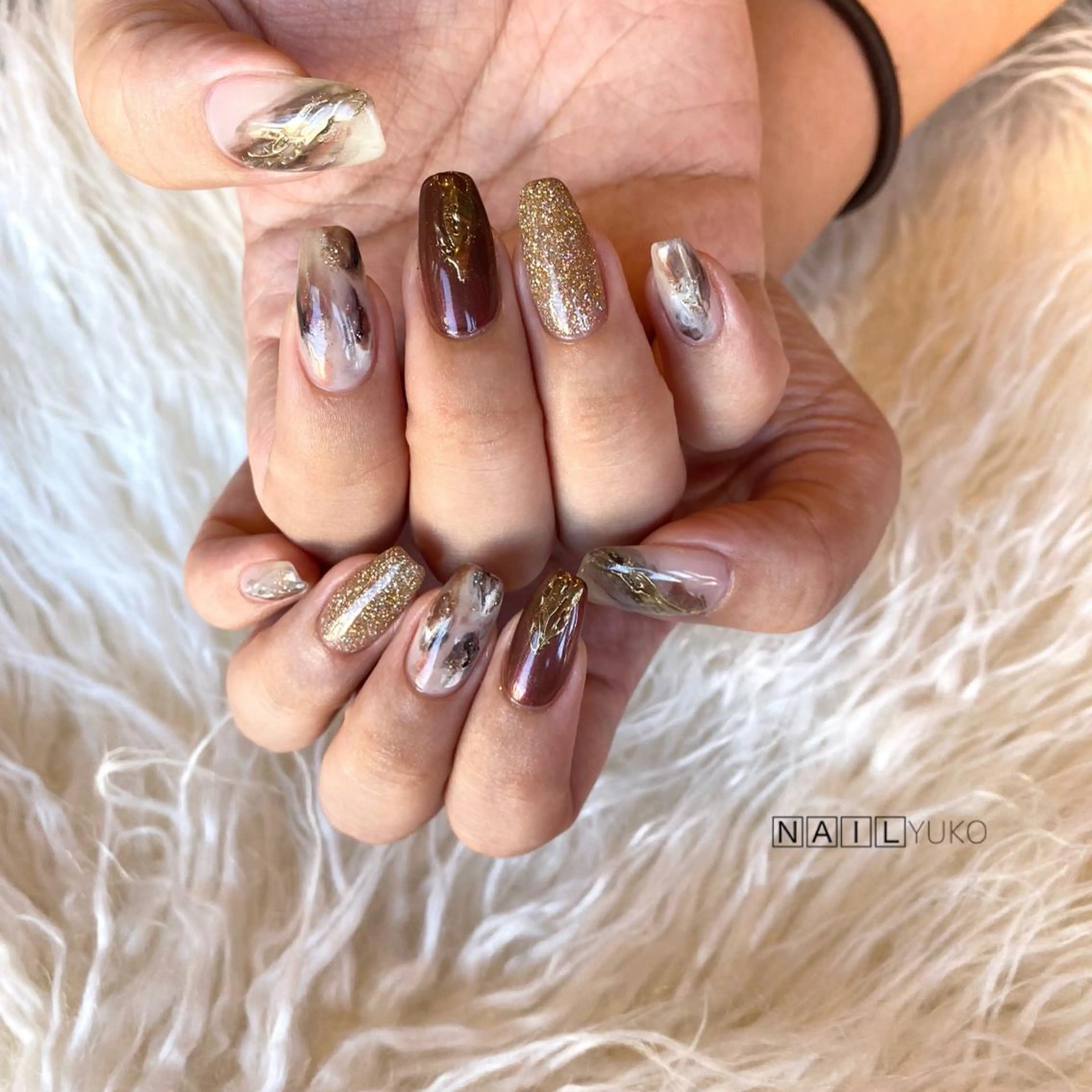 ネイル オーロラネイル マグネットネイル ニュアンスネイル fruitful + YUKOのネイルデザイン