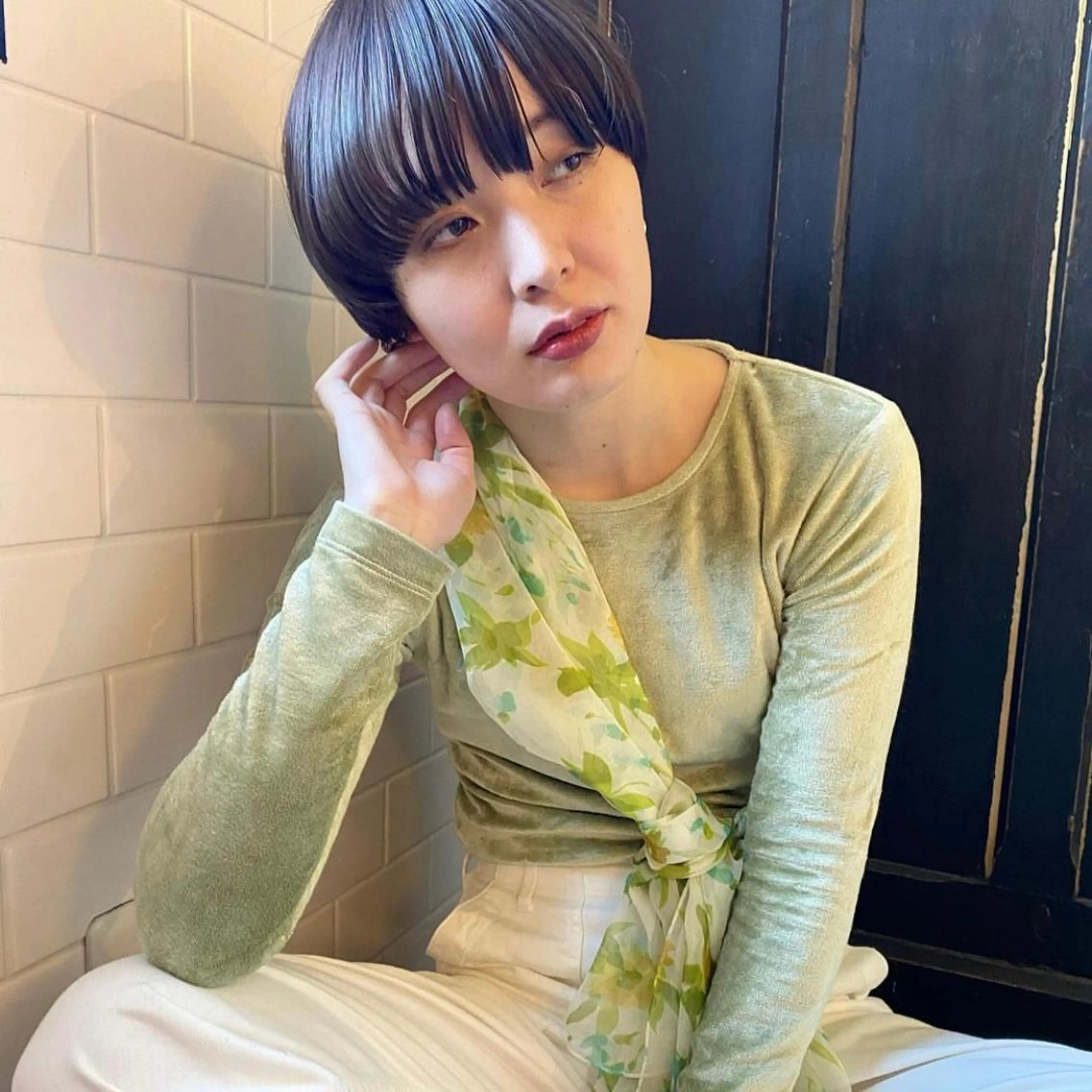 カラー パーマ/透明感カラー 小松のヘアスタイル