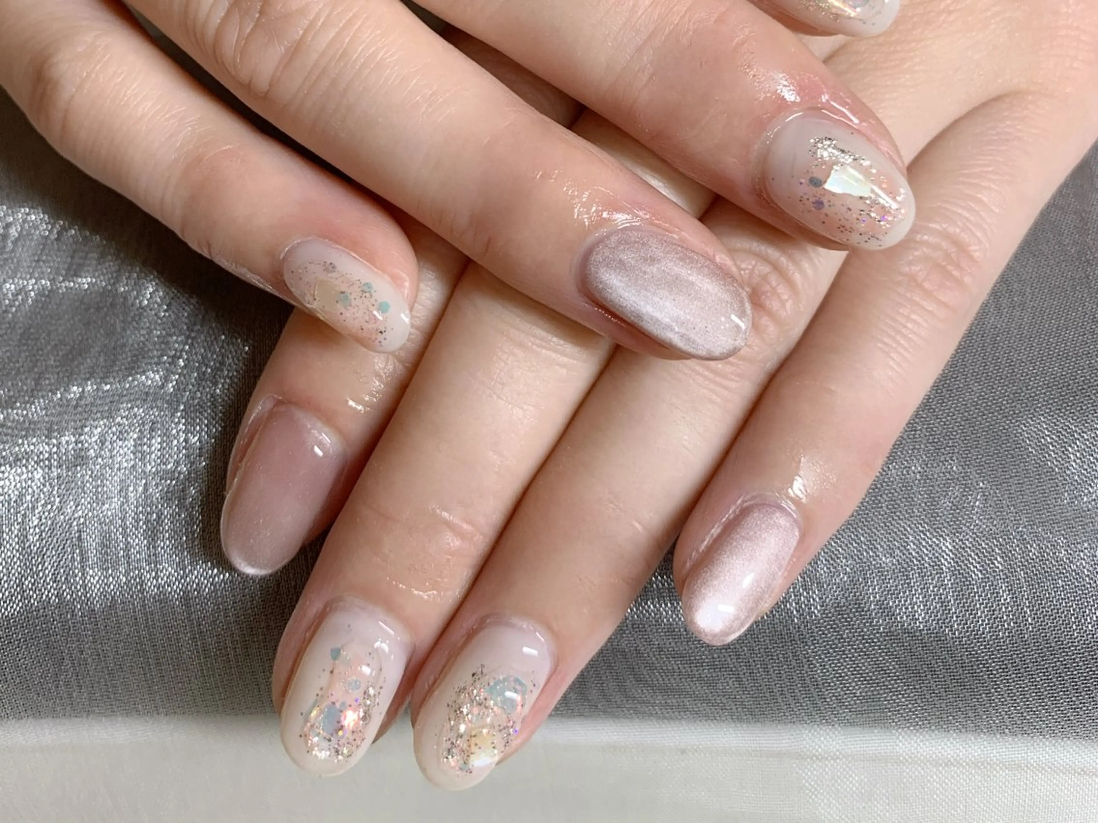 ネイル 持ち込み ニュアンスネイル 春ネイル ハンドネイル AI NAのネイルデザイン