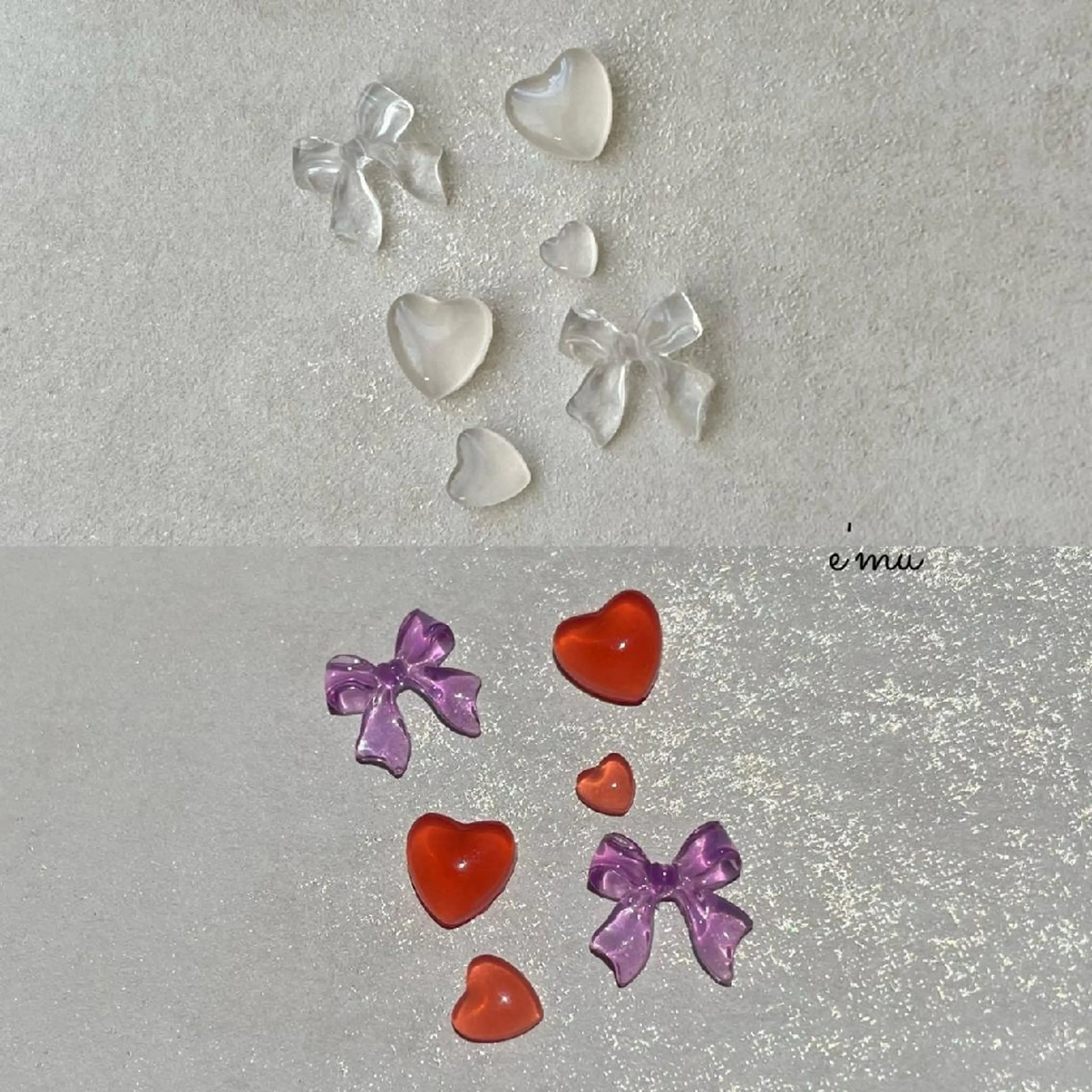 ネイル ハート 韓国ネイル リボン nail salon e'mu💐のネイルデザイン