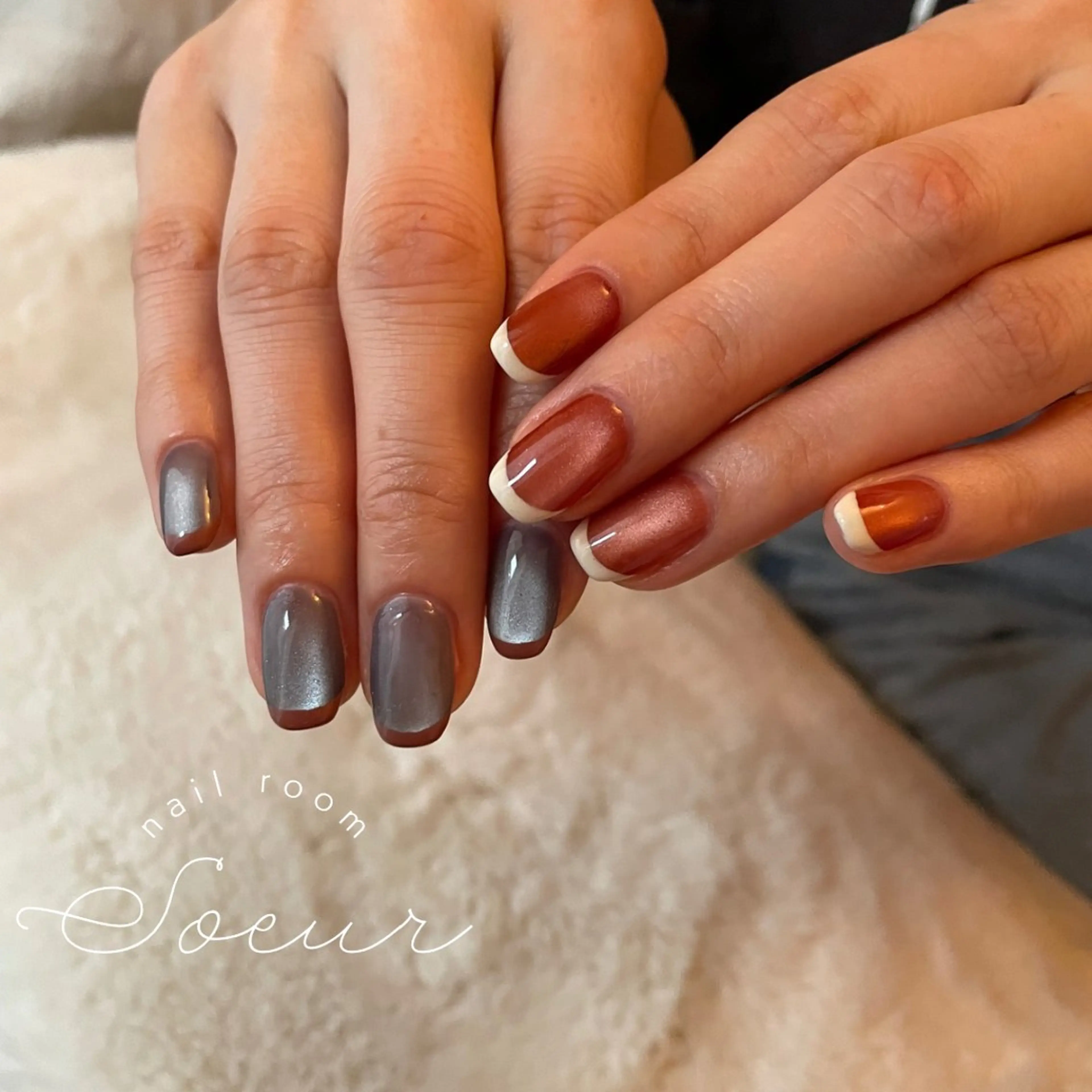 ネイル フレンチネイル マグネットネイル soeur_ 武蔵浦和のネイルデザイン