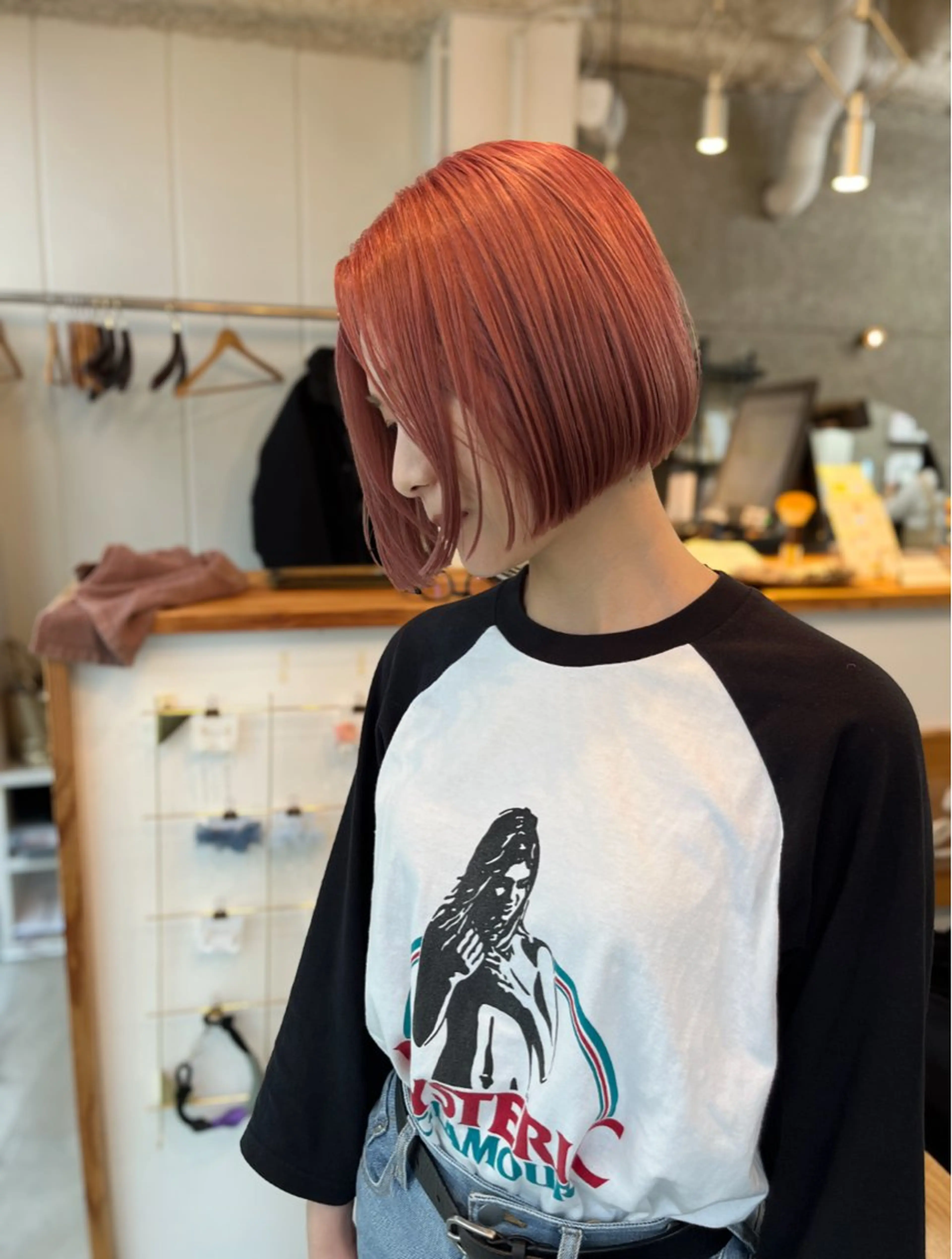 ショート カラー ベージュカラー ピンクカラー ピンクベージュ ボブ Merci Ayumiのヘアスタイル