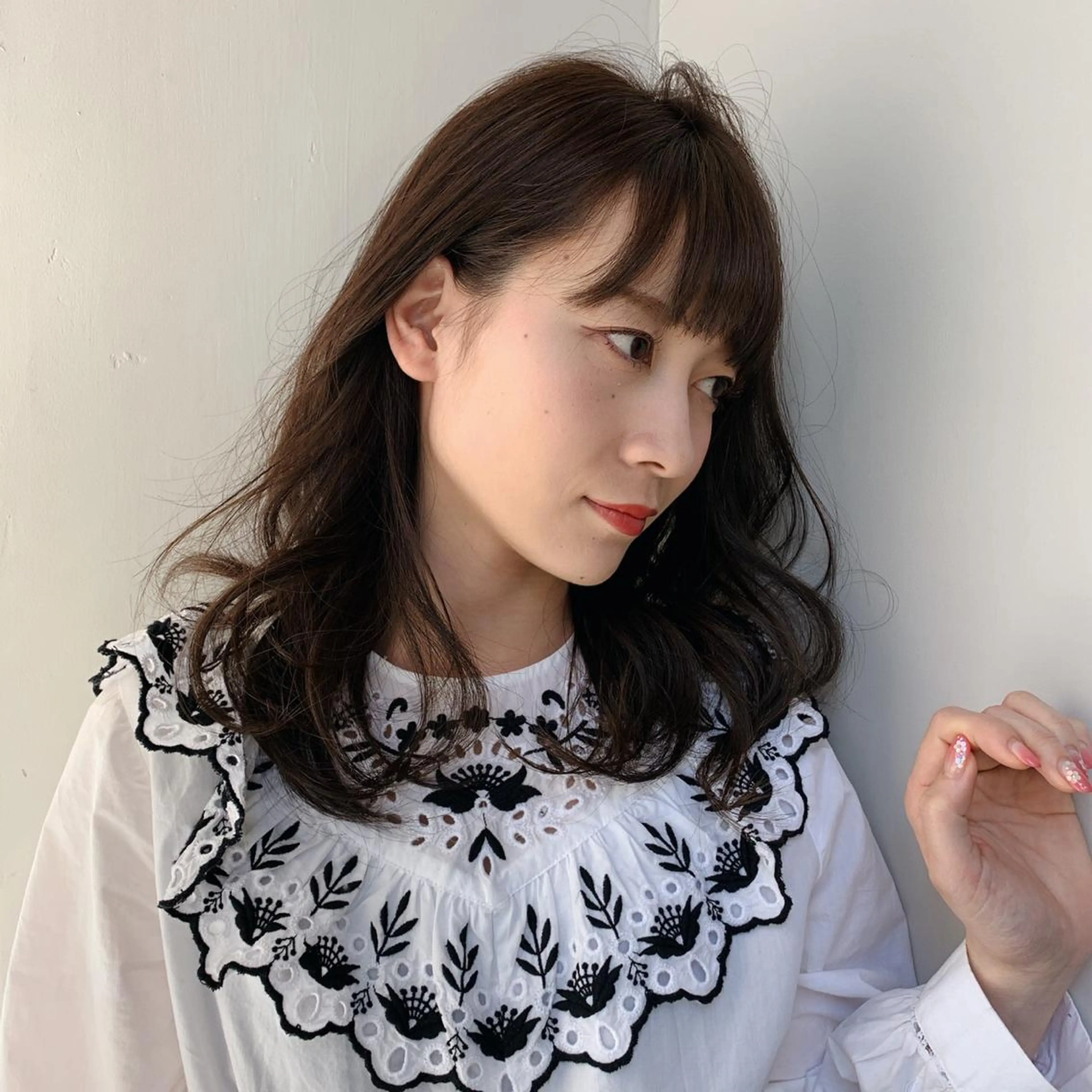 セミロング カラー 透明感カラー REIのヘアスタイル